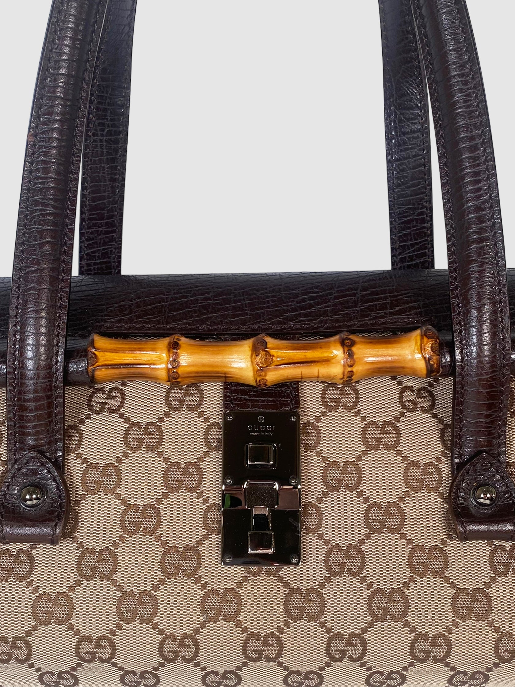 GG Canvas Bamboo Bullet Bag