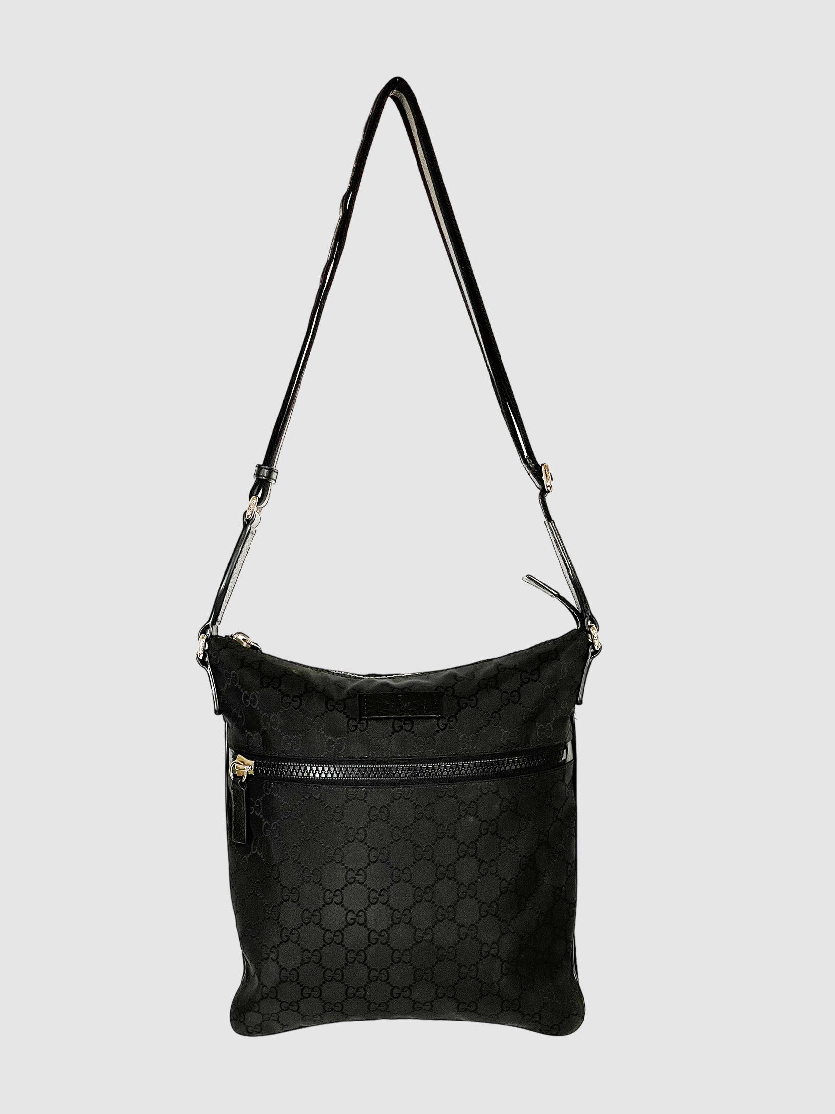 Gucci Black Monogram Nylon Cross-Body Bag