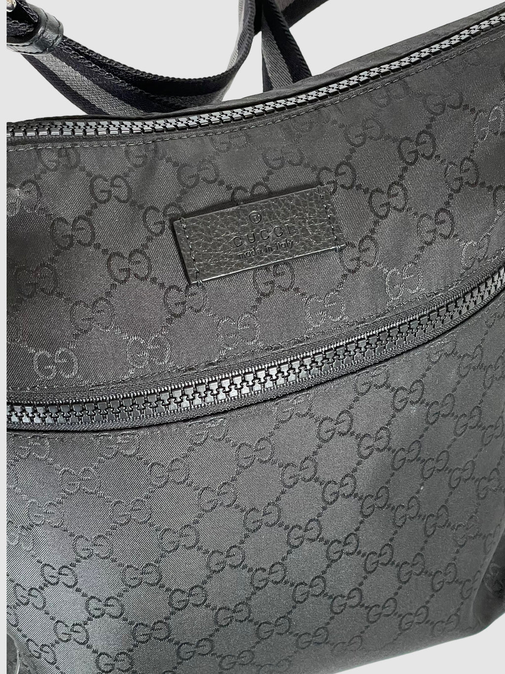 Gucci Black Monogram Nylon Cross-Body Bag