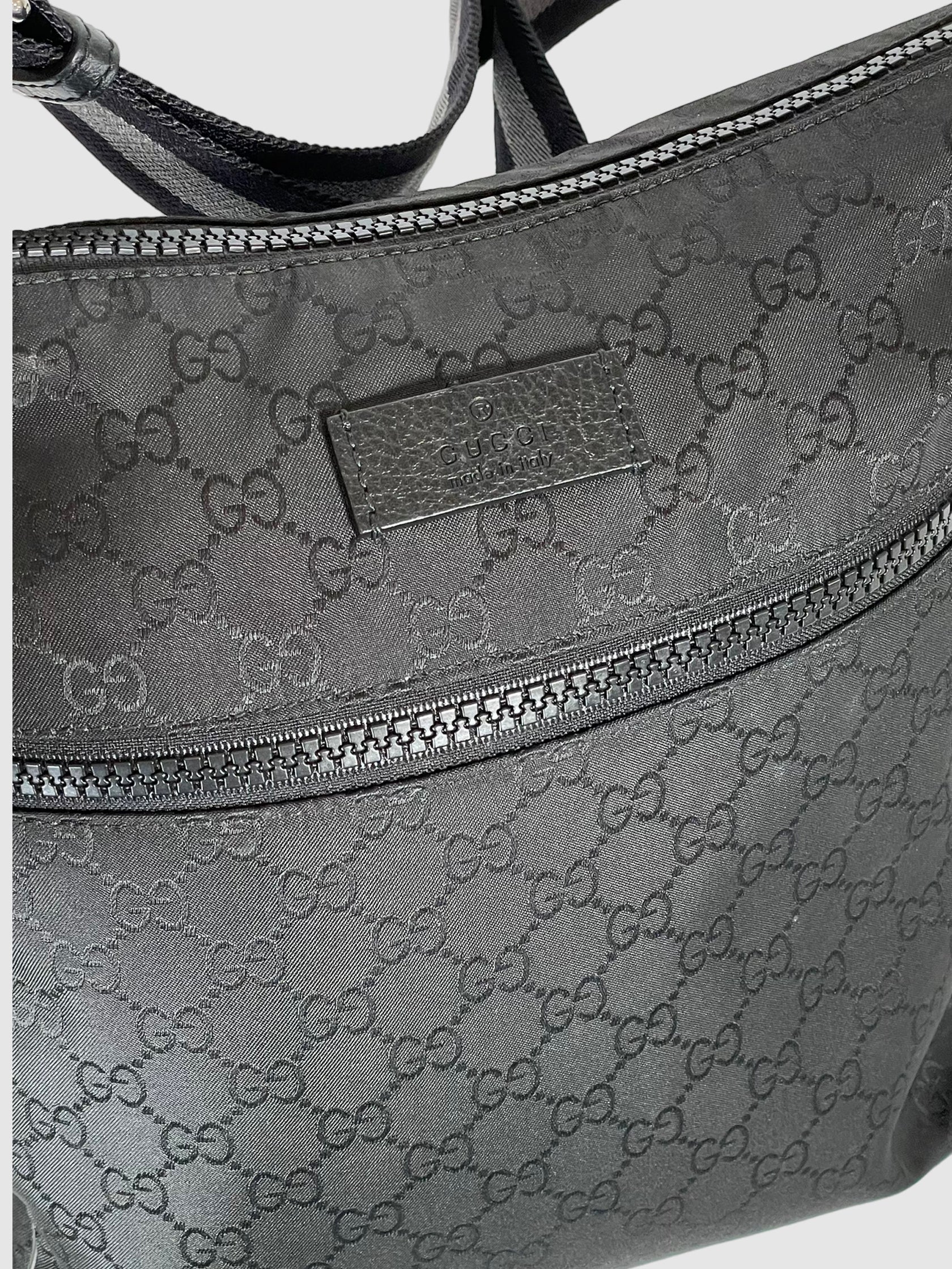 Gucci Black Monogram Nylon Cross-Body Bag