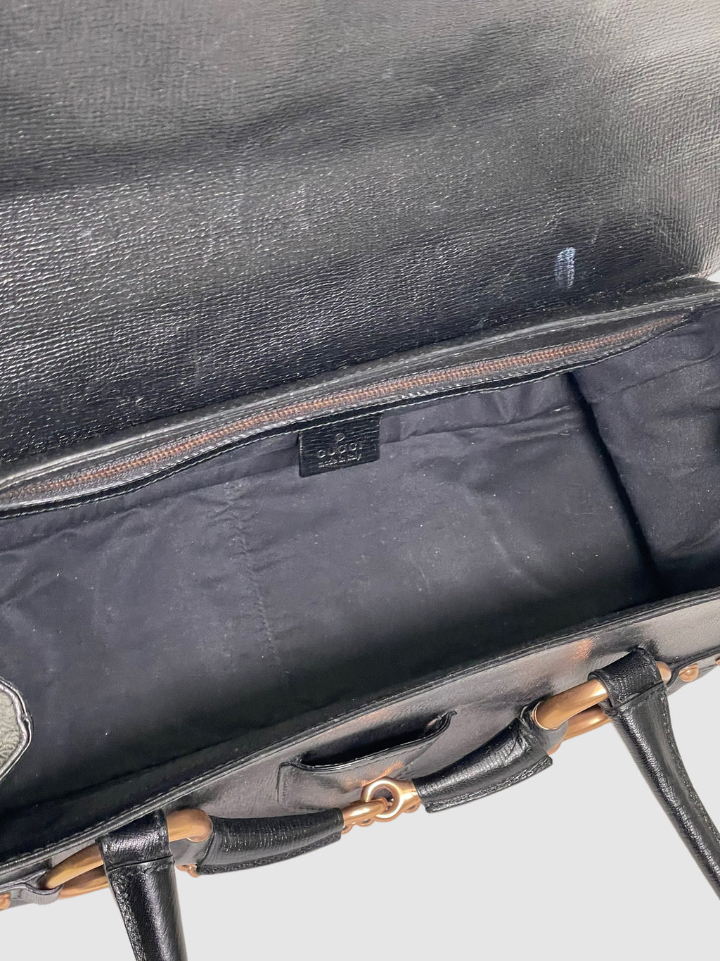 Leather Horsebit Chain Tote