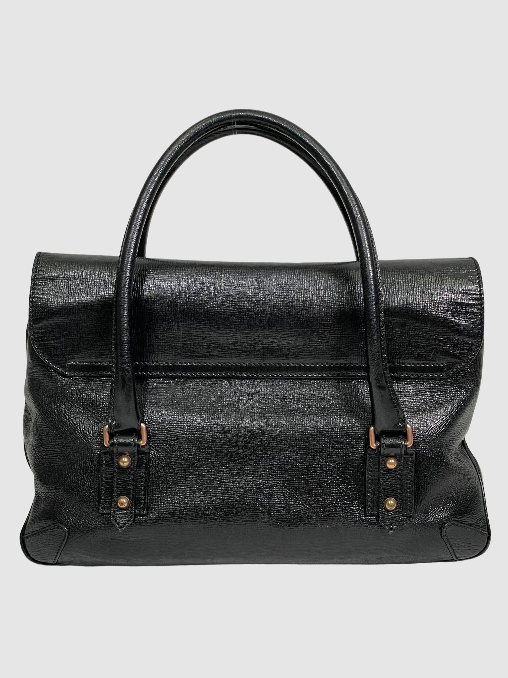 Leather Horsebit Chain Tote