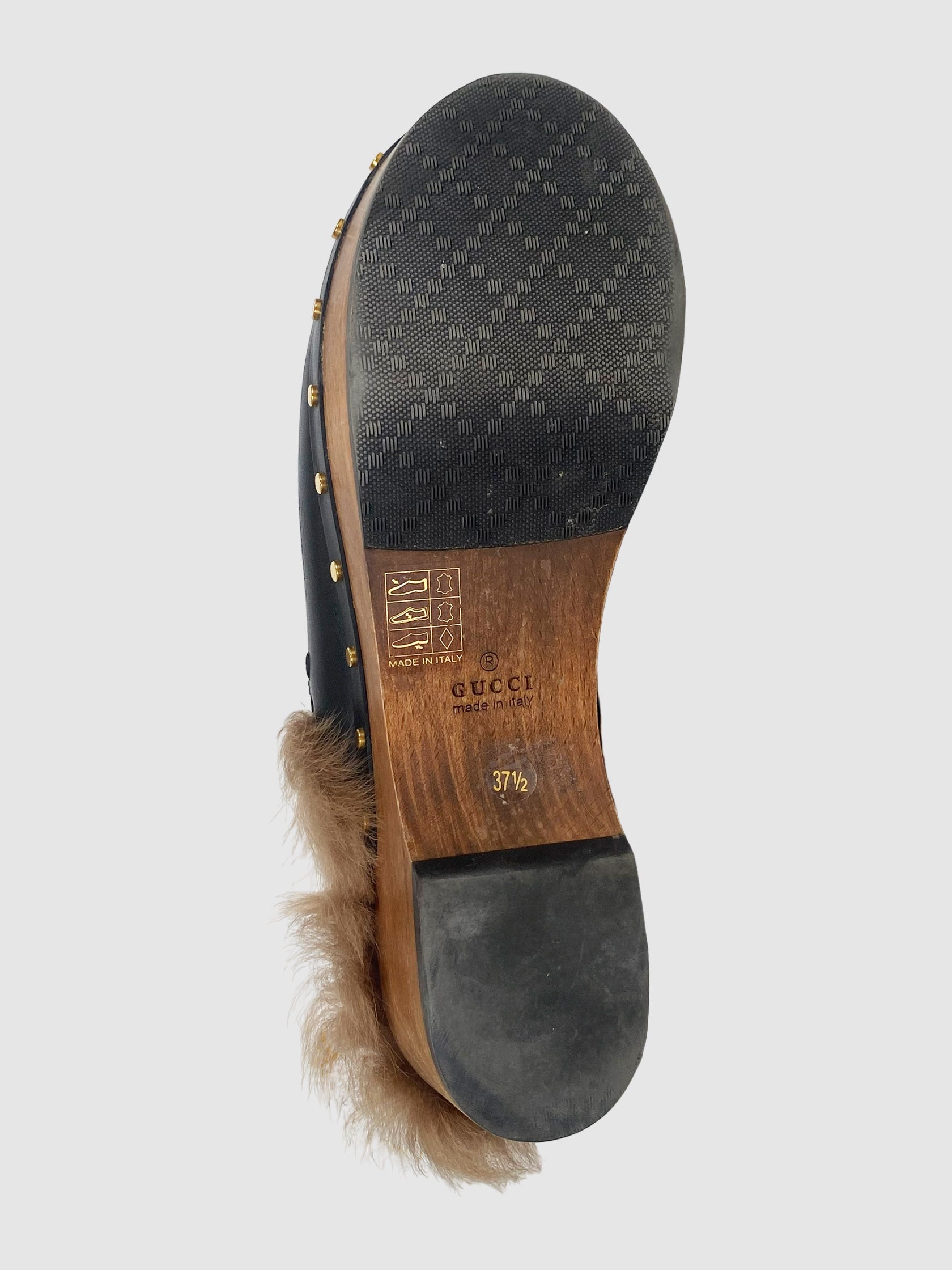 Gucci fur lined clogs on sale