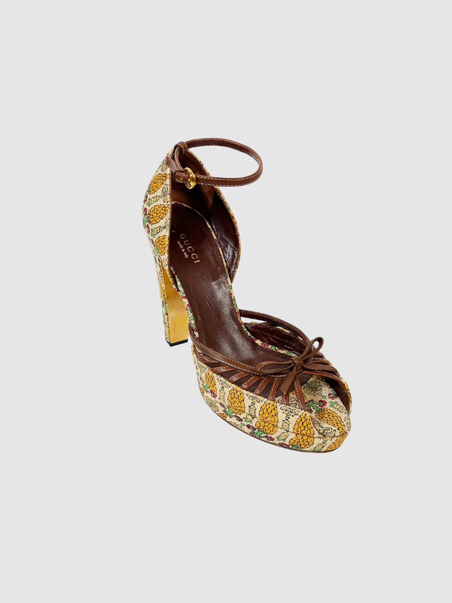 Gucci Printed Sandals - Size 37.5