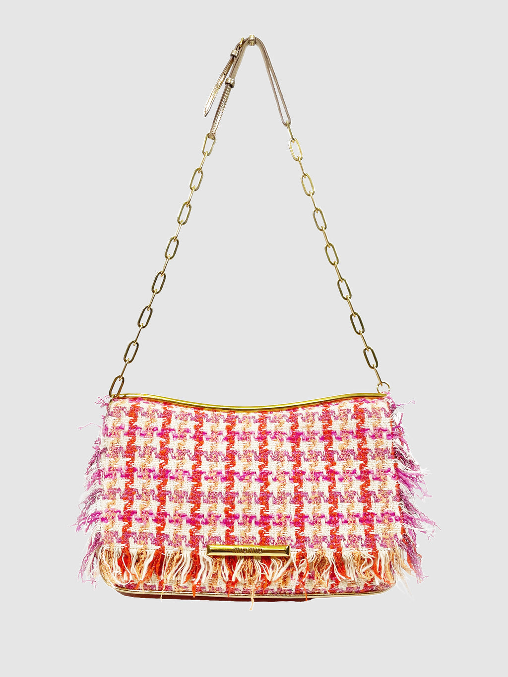 Houndstooth Tweed Shoulder Bag