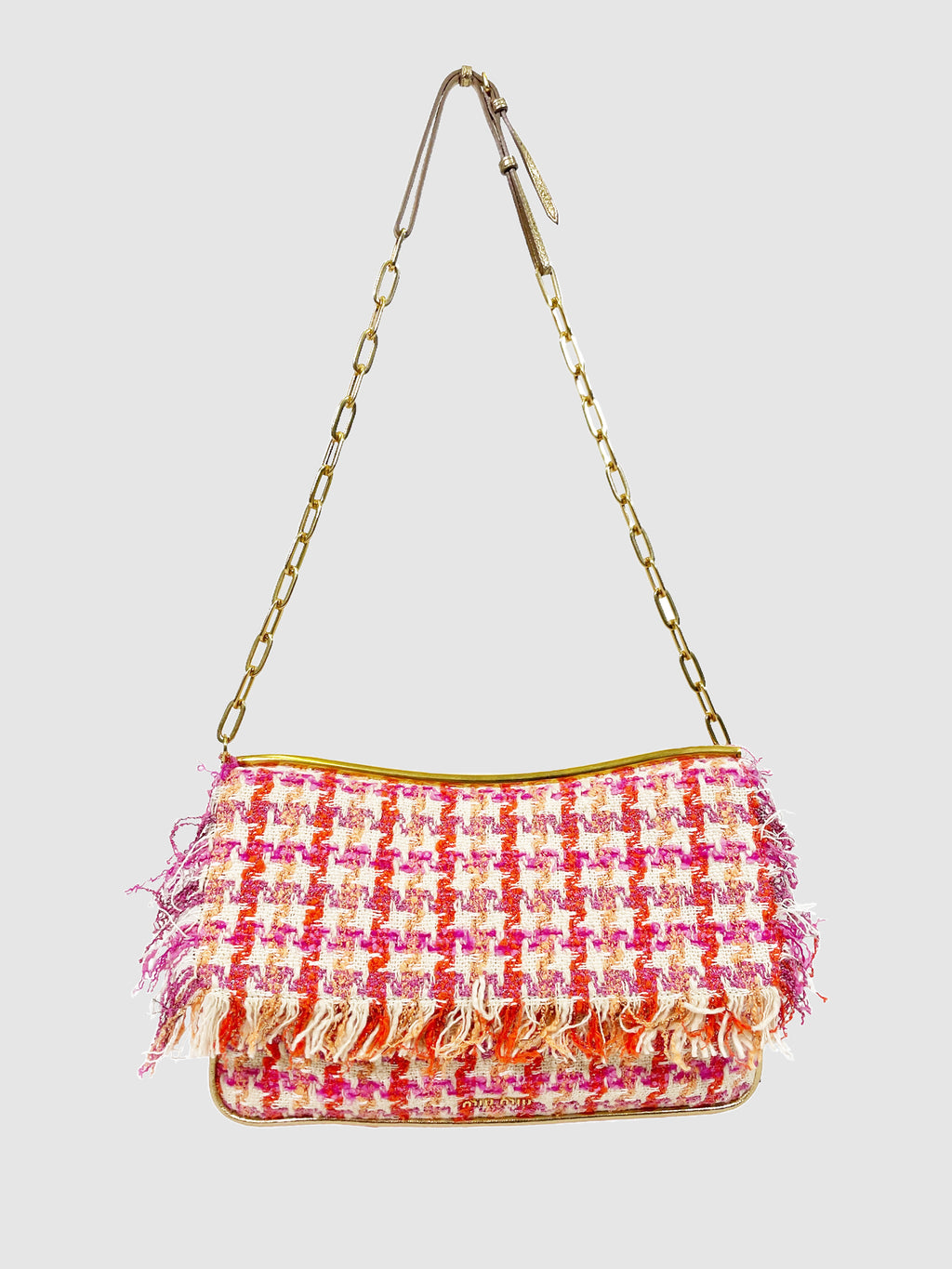 Houndstooth Tweed Shoulder Bag