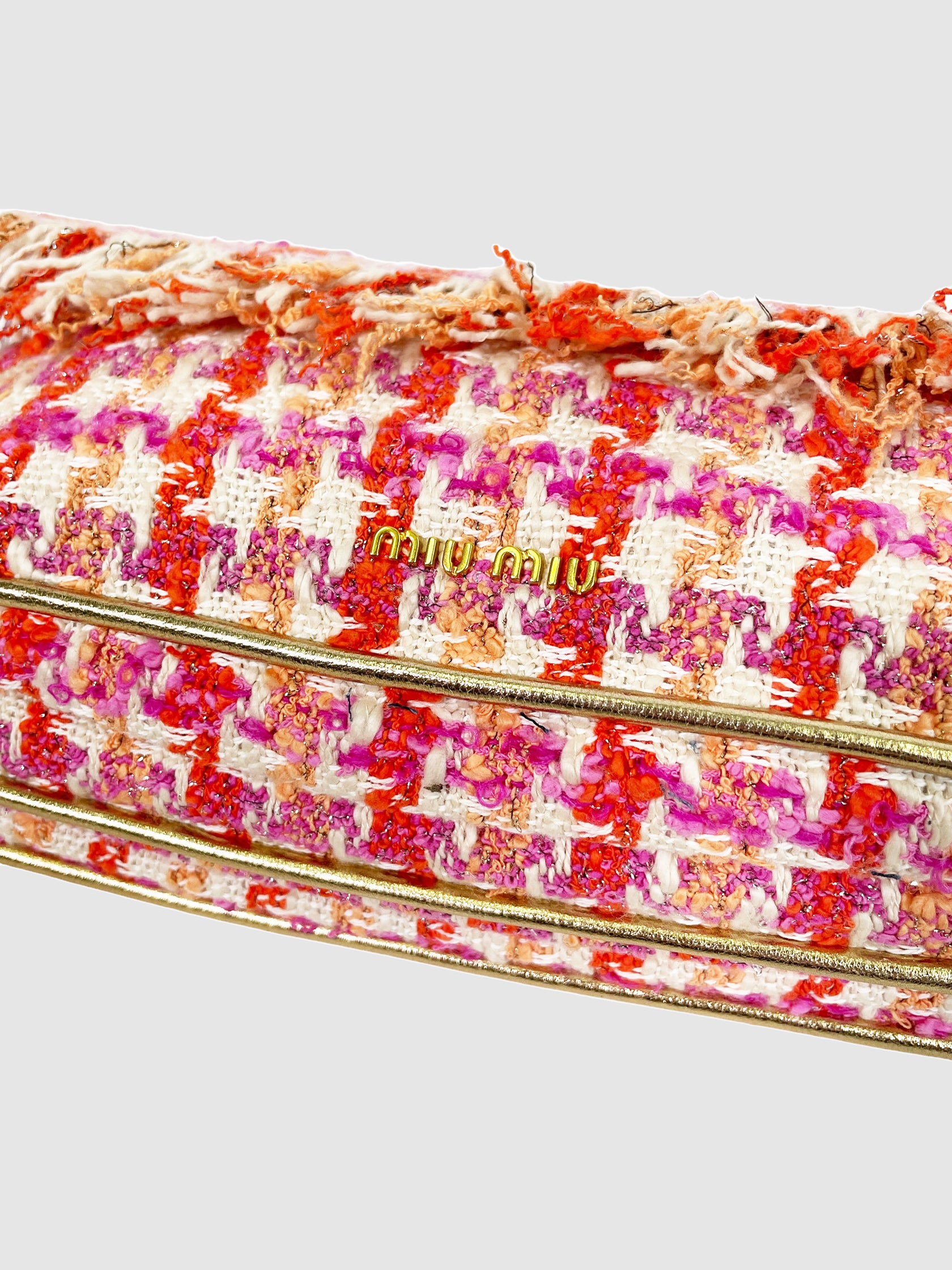 Houndstooth Tweed Shoulder Bag