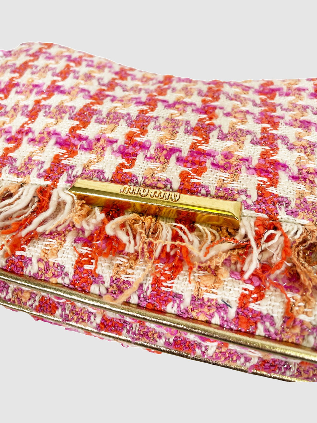 Houndstooth Tweed Shoulder Bag