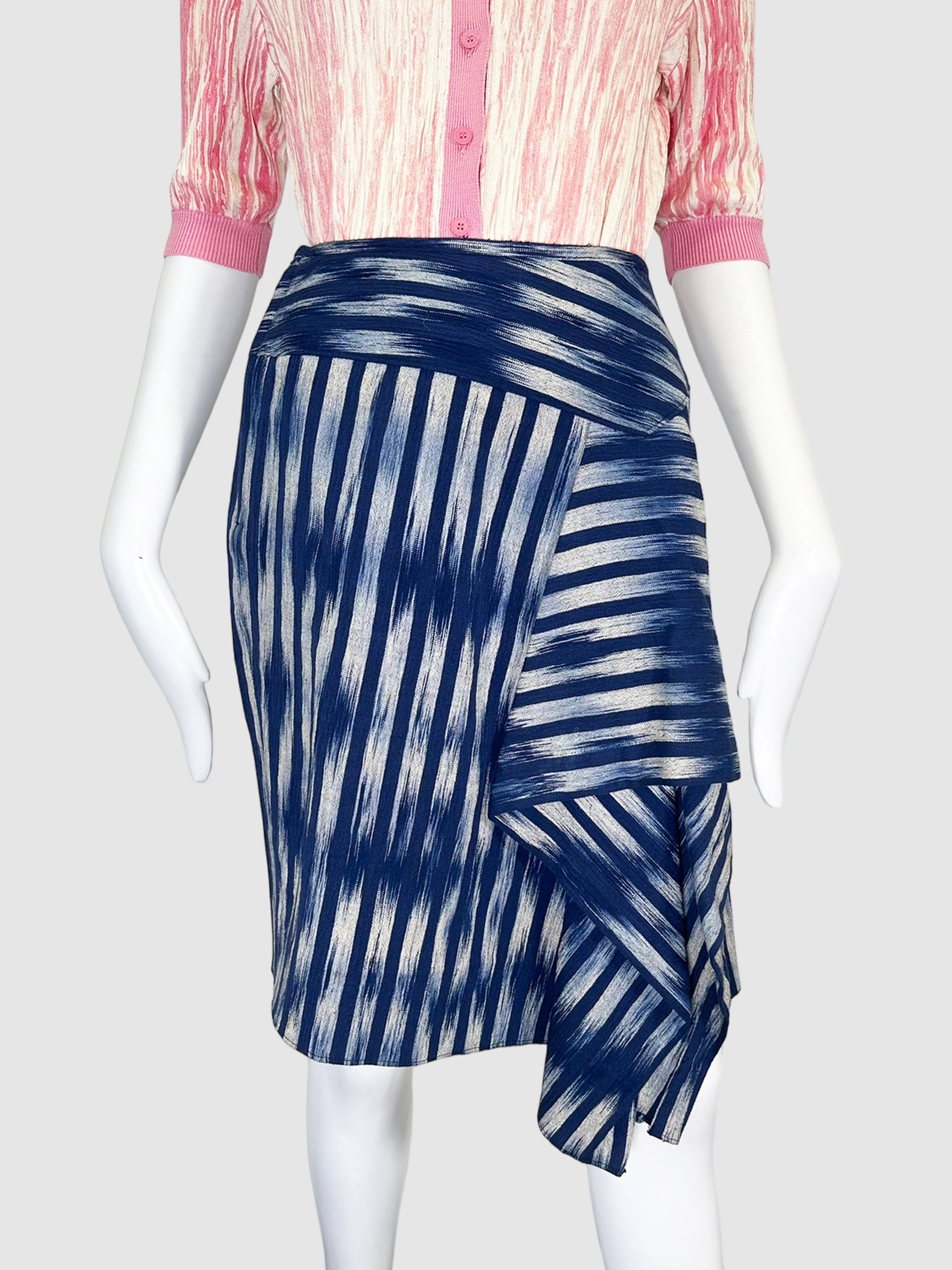 Printed Asymmetrical Mini Skirt - Size 6