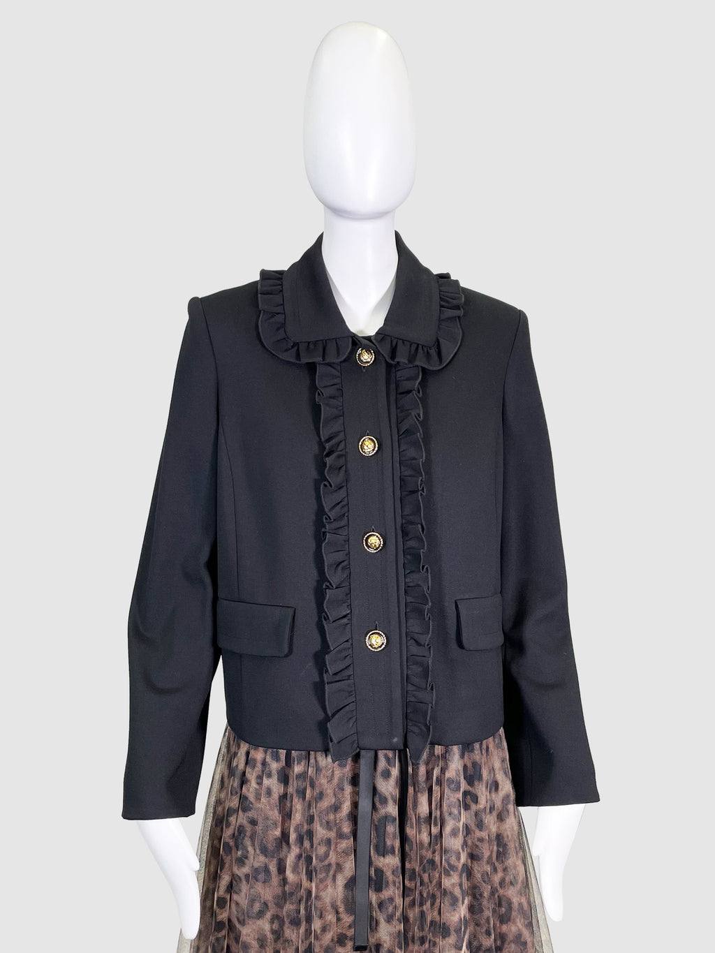 Pink Tartan Jacket with Ruffles - Size 8