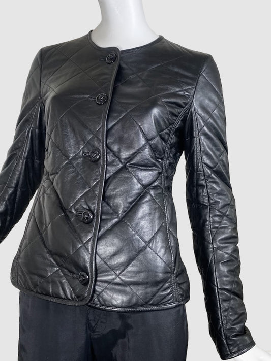 Escada Leather Quilted Jacket - Size 34