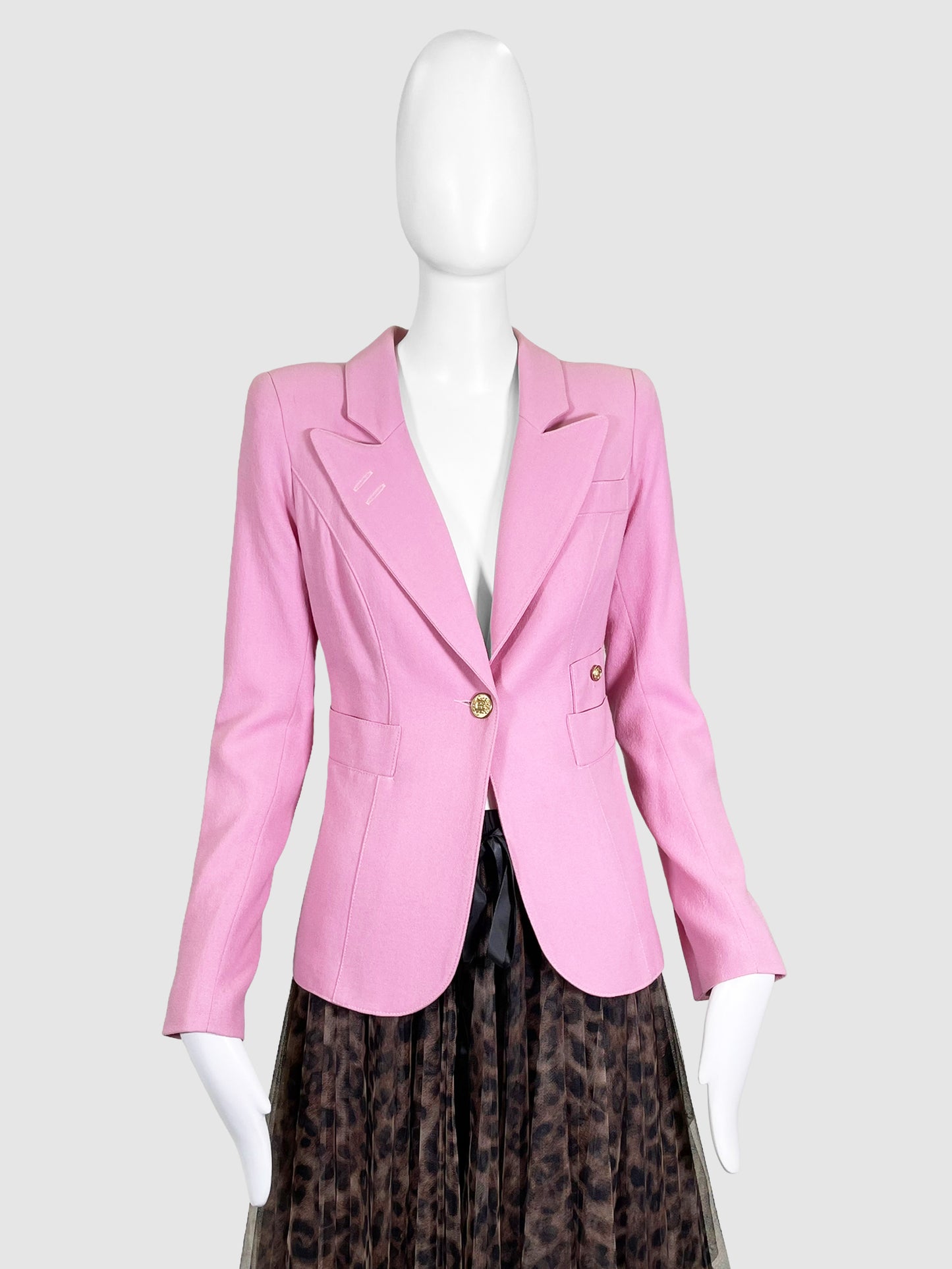 Smythe Pink Wool Blazer - Size 6