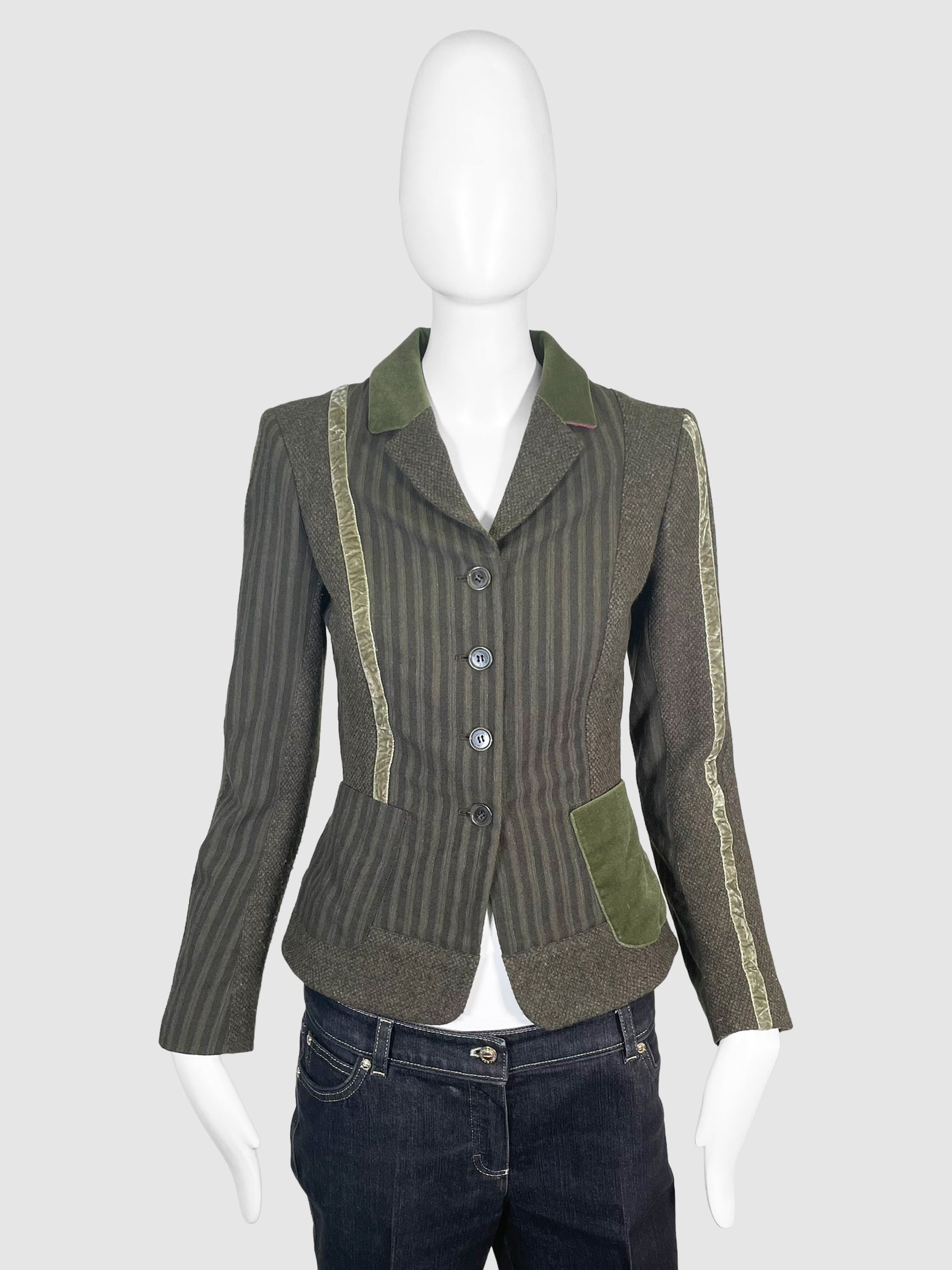 Wool Single-Breasted Blazer - Size 40