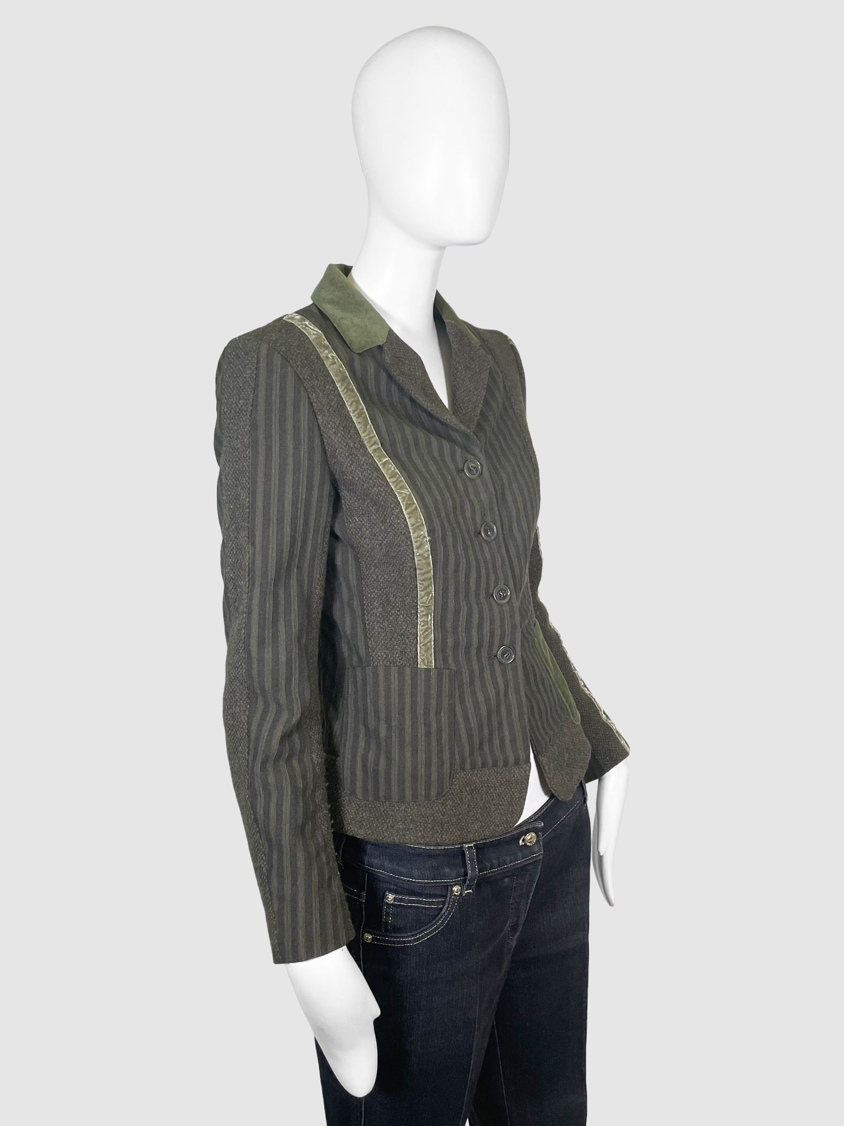Wool Single-Breasted Blazer - Size 40