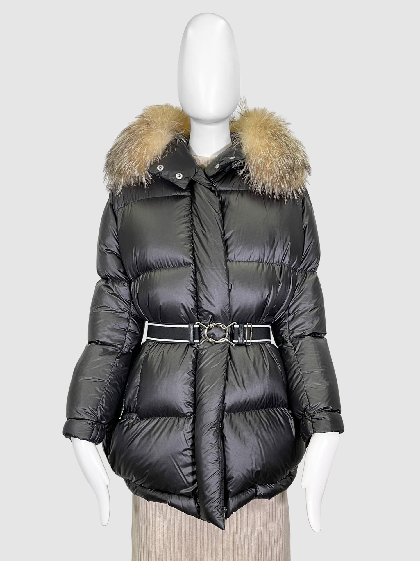 Down Coat with Fur Trim - Size 36