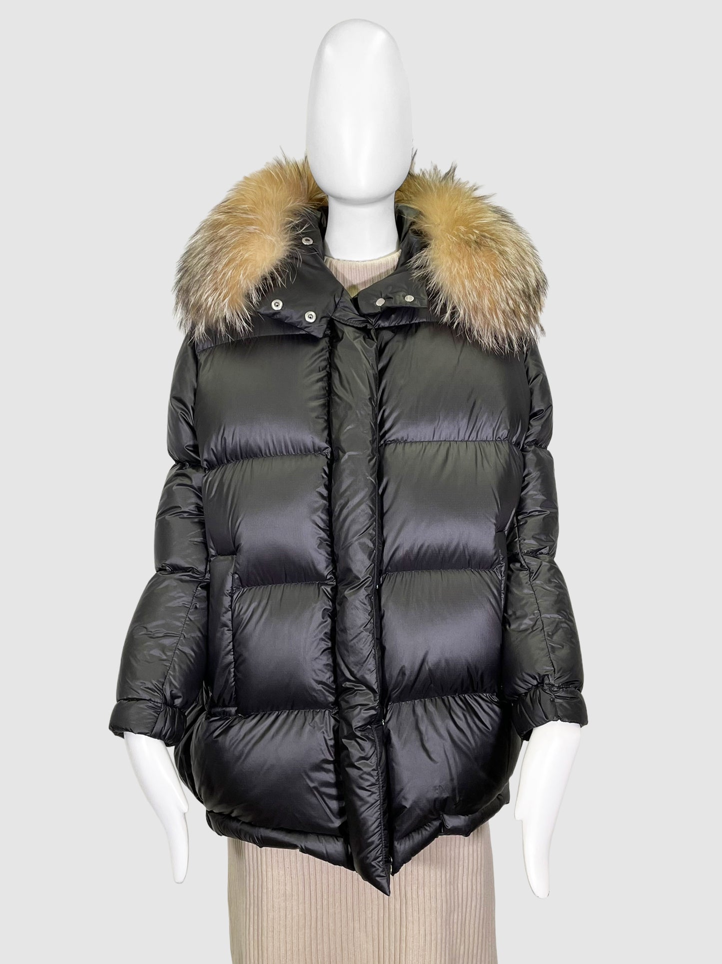 Down Coat with Fur Trim - Size 36