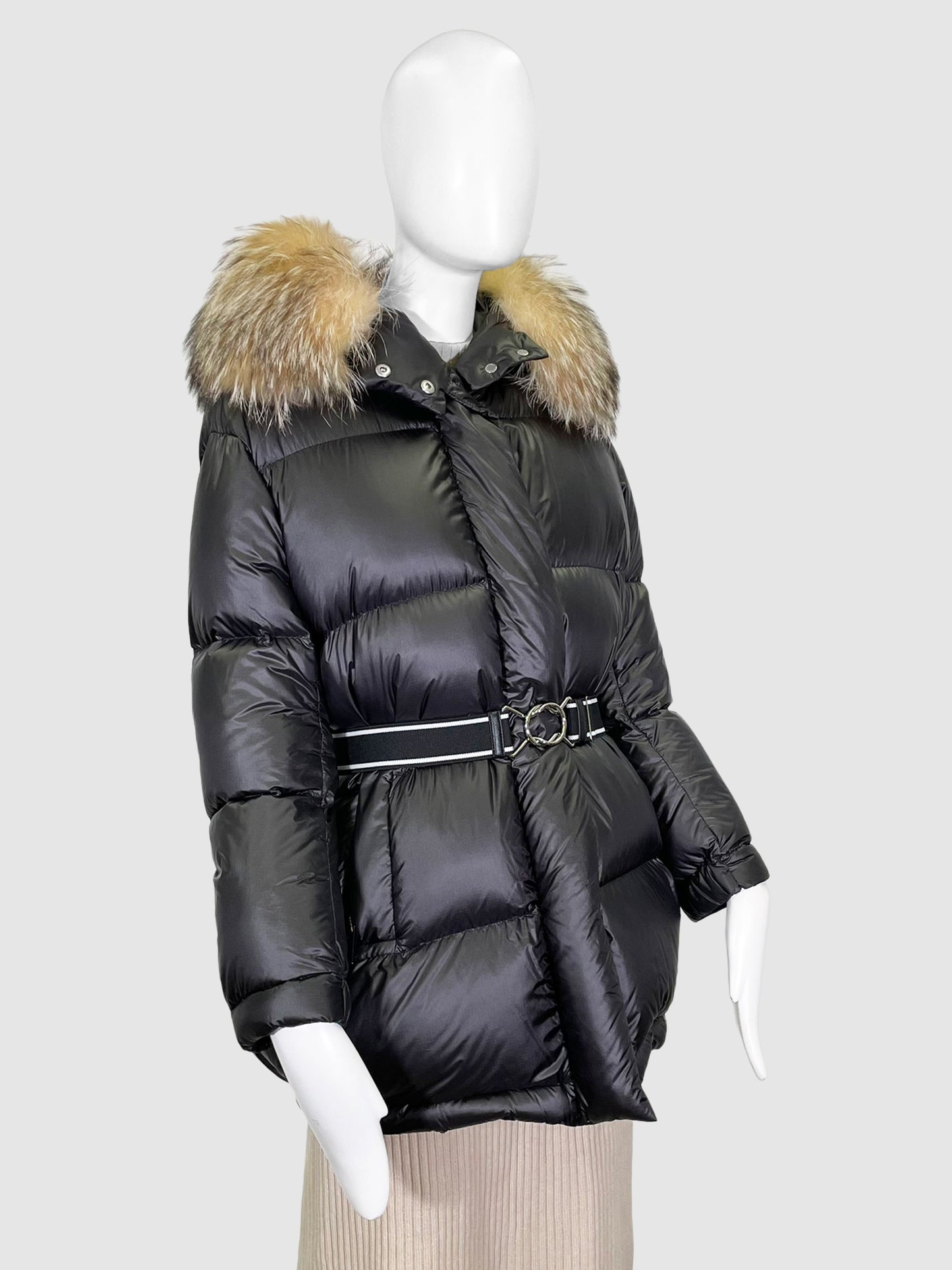 Down Coat with Fur Trim - Size 36