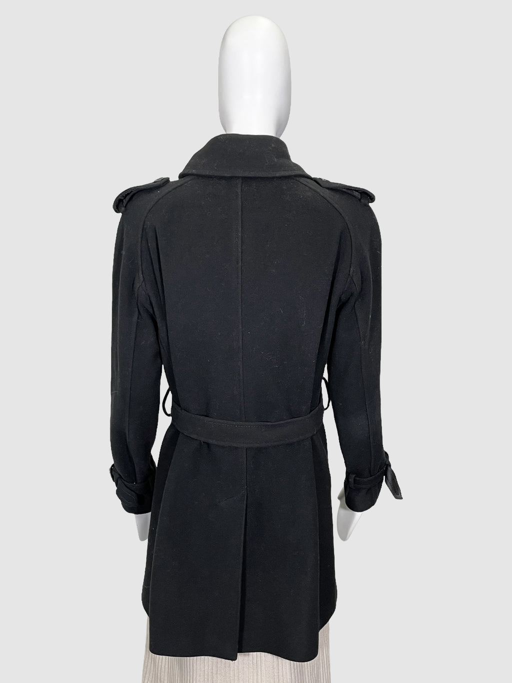 Double-Breasted Wool Coat - Size 10