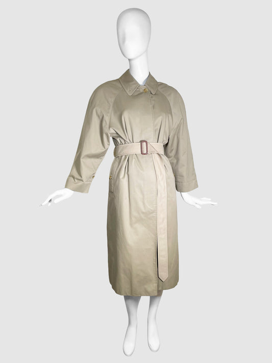 Burberrys Long Rain Coat with Belt - Size M/L