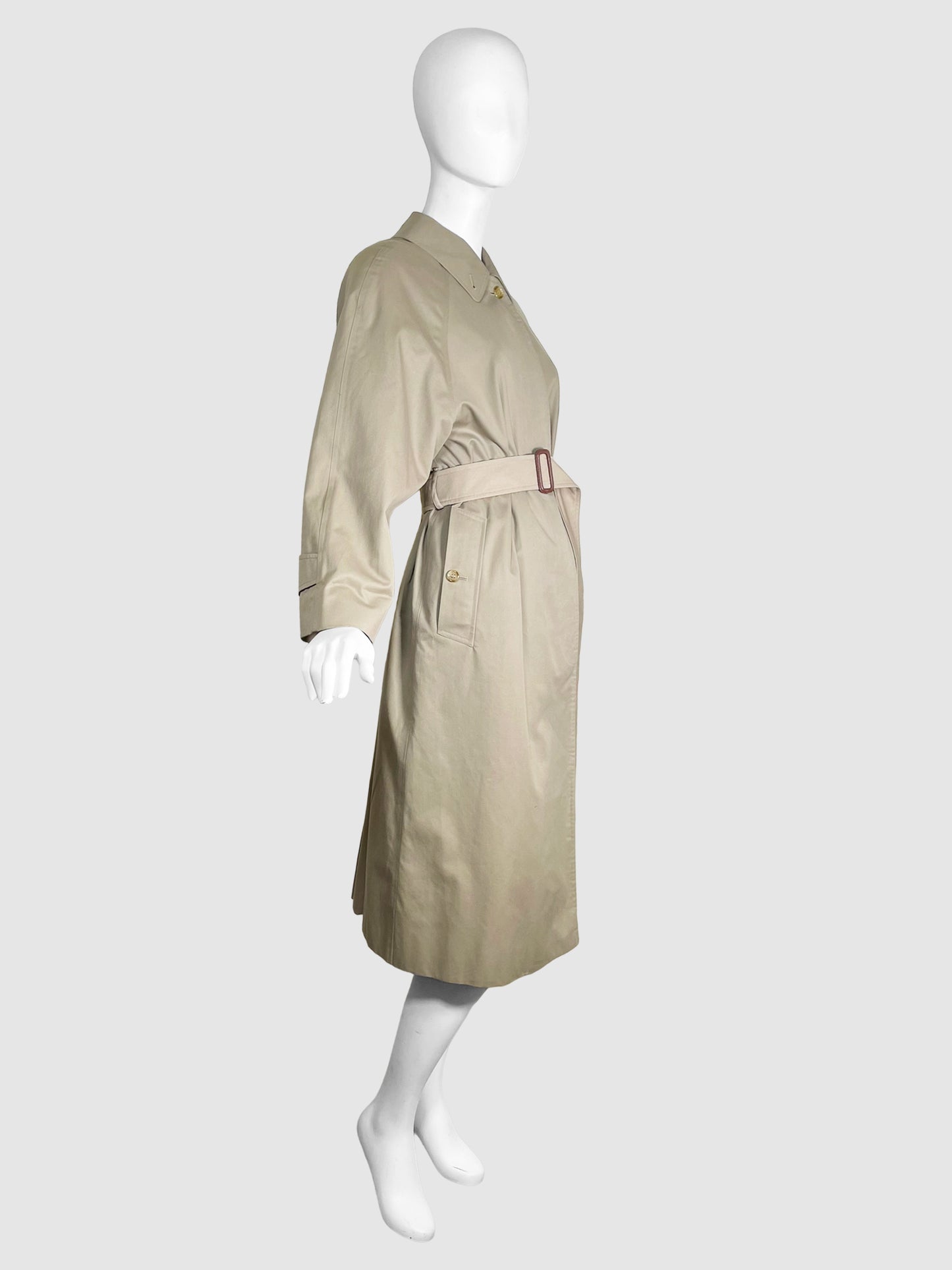 Burberrys Long Rain Coat with Belt - Size M/L