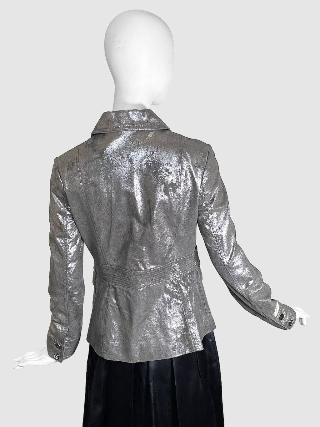 Metallic Leather Jacket - Size 6