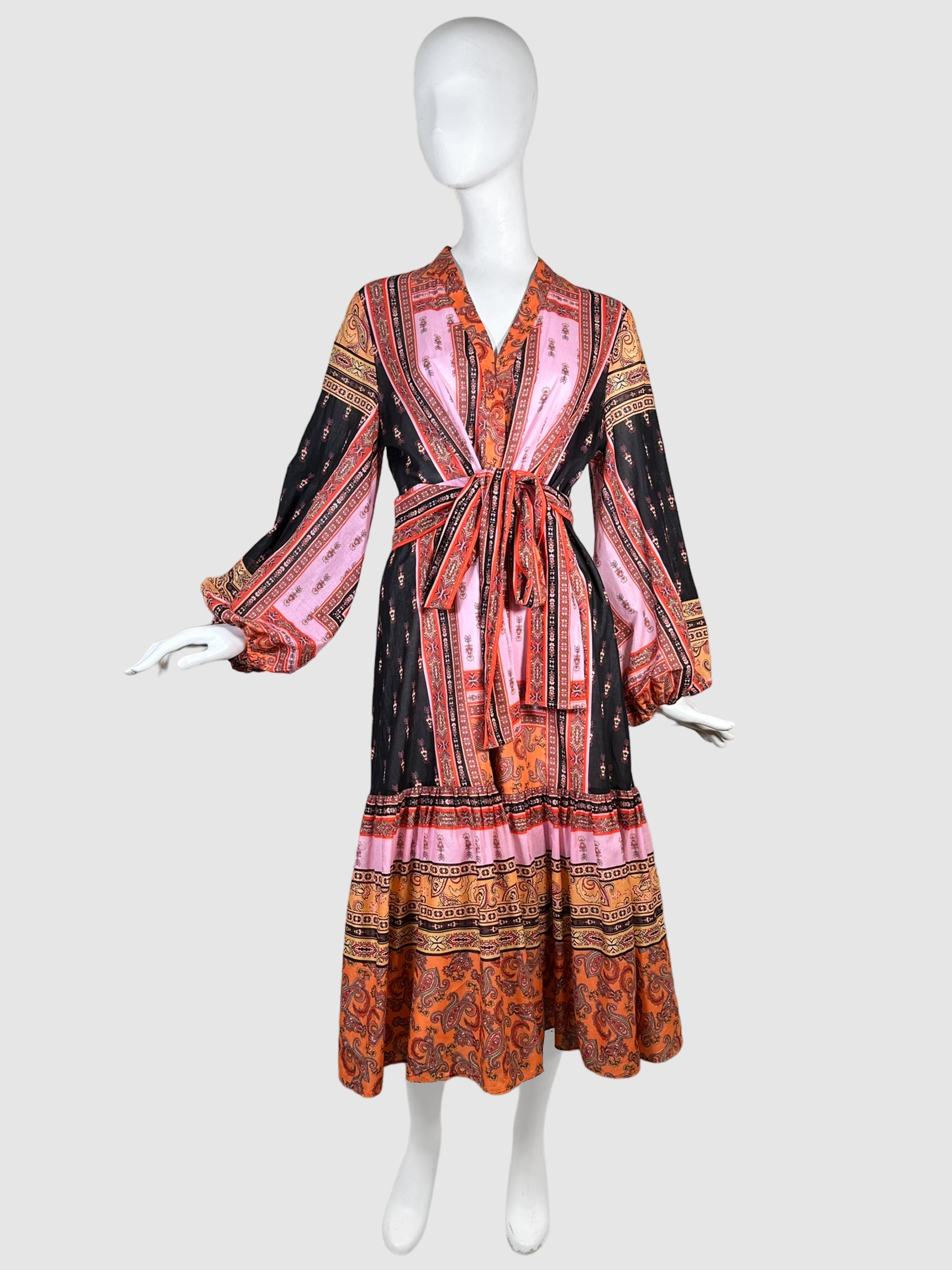 Paisley Print Midi Dress - Size L