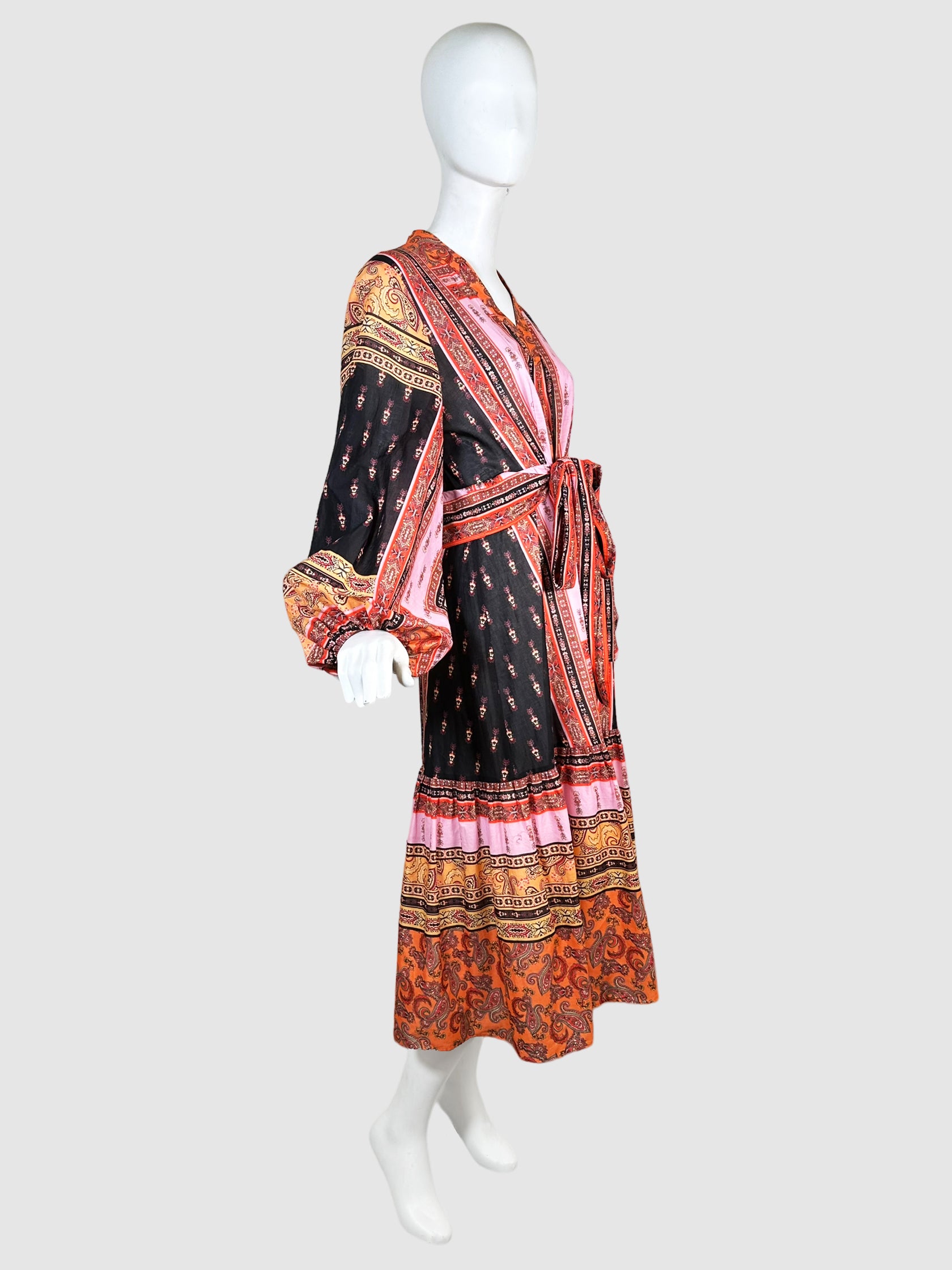 Paisley Print Midi Dress - Size L