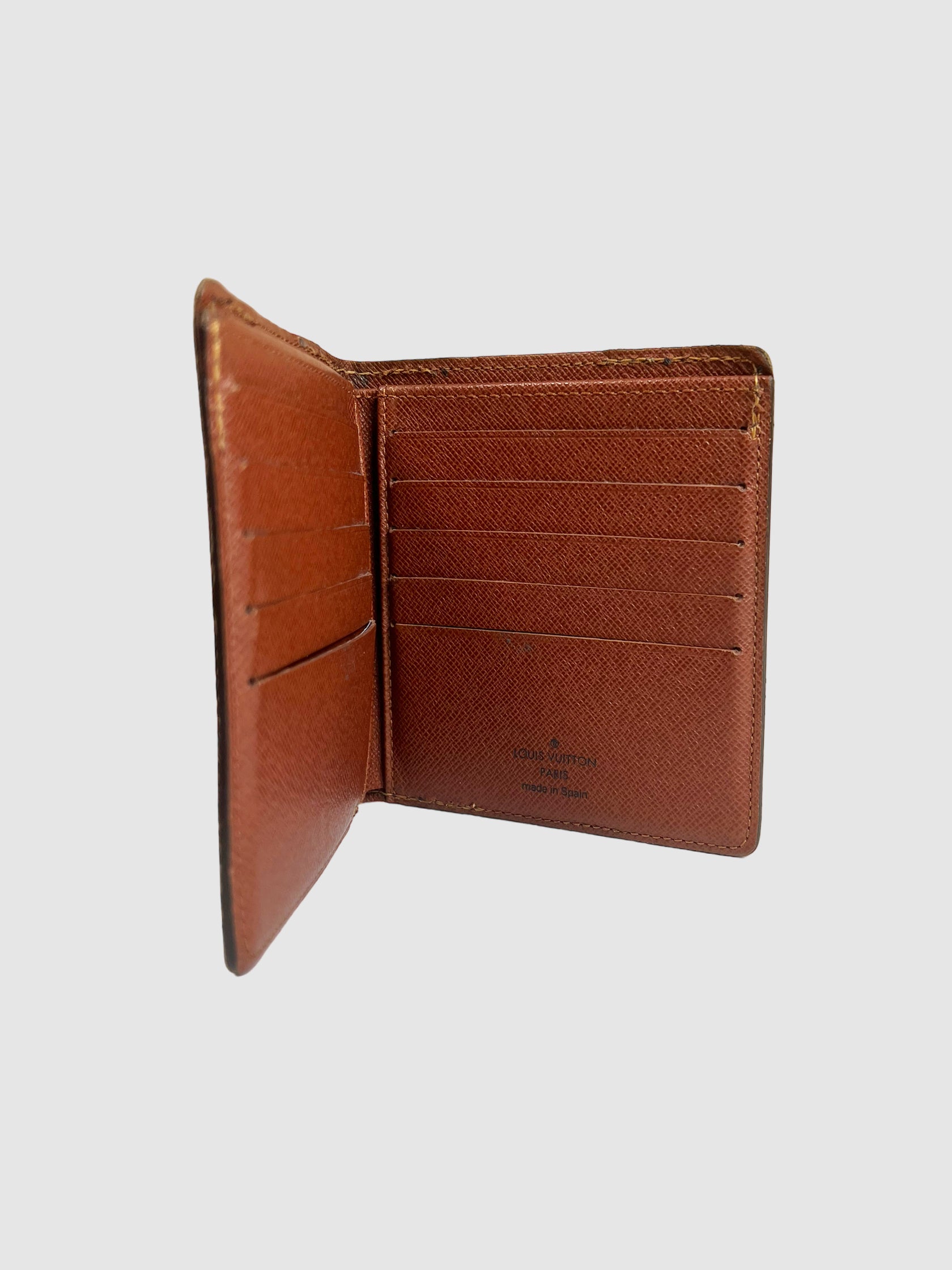 Leather Monogram Bifold Wallet