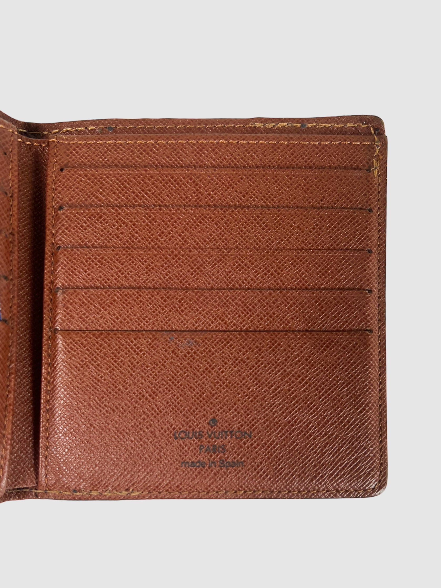 Leather Monogram Bifold Wallet
