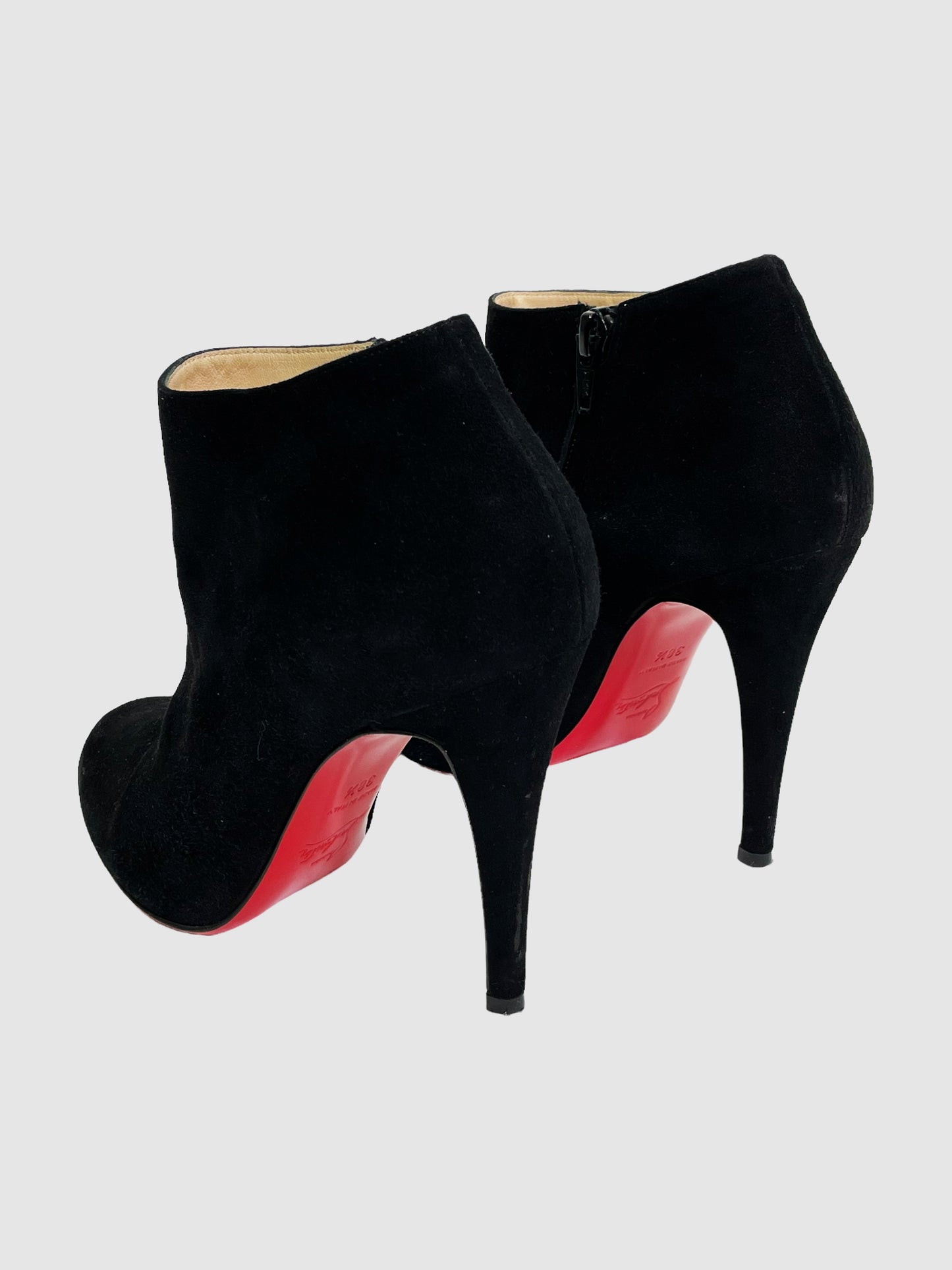 Christian Louboutin Black Suede Boots - Size 38.5