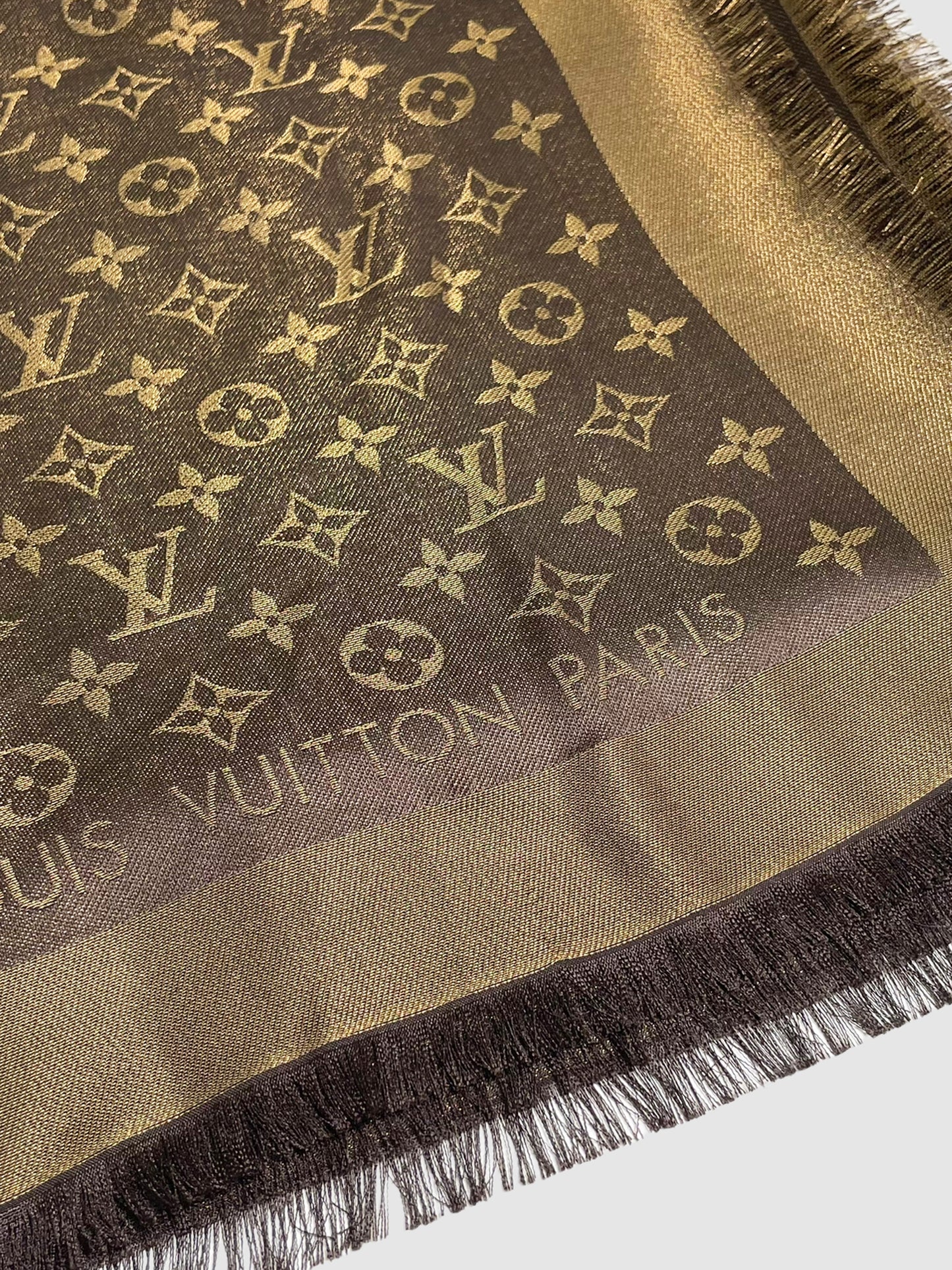 Louis Vuitton Silk Monogram Pattern Shawl