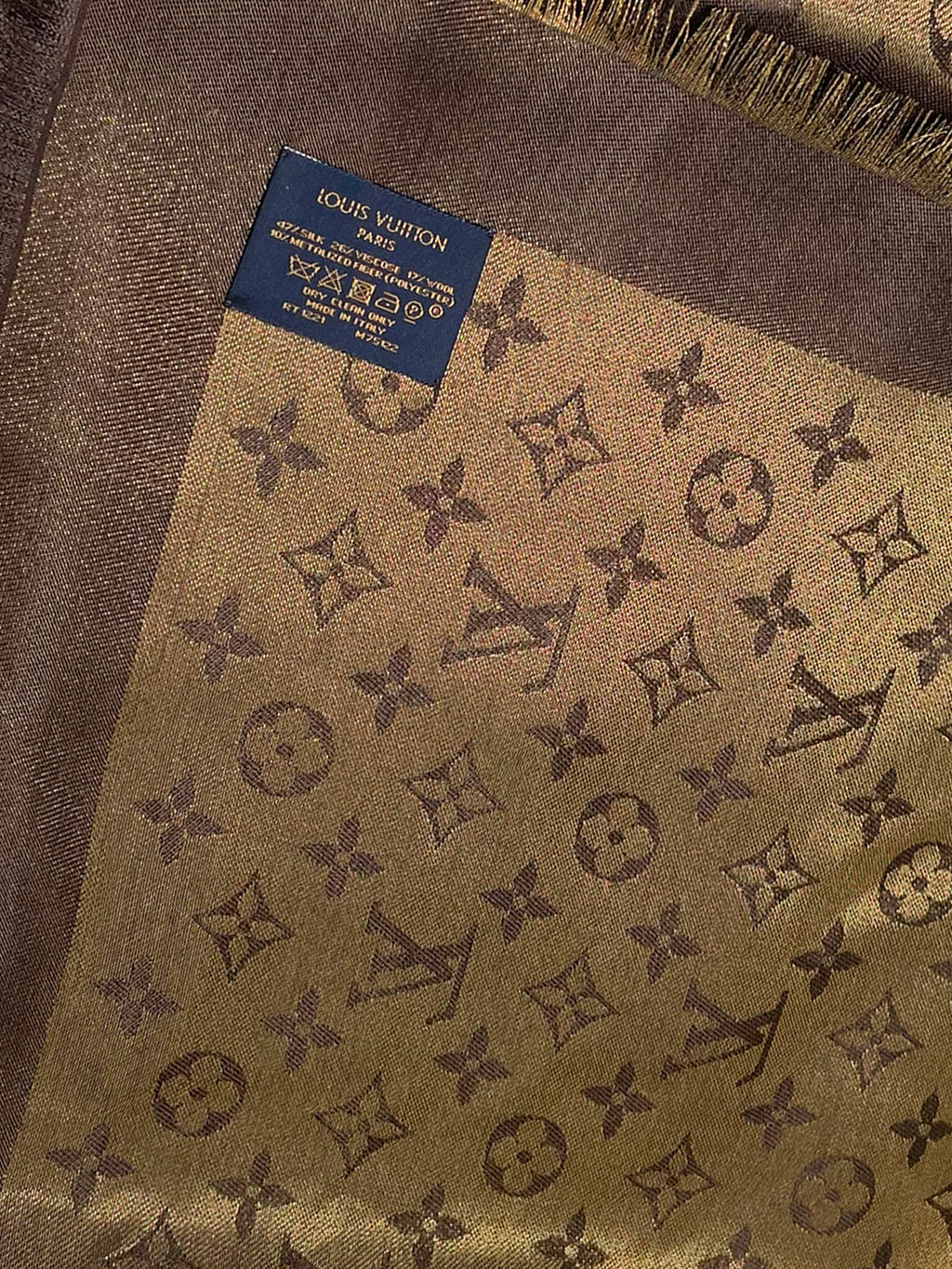 Louis Vuitton Silk Monogram Pattern Shawl