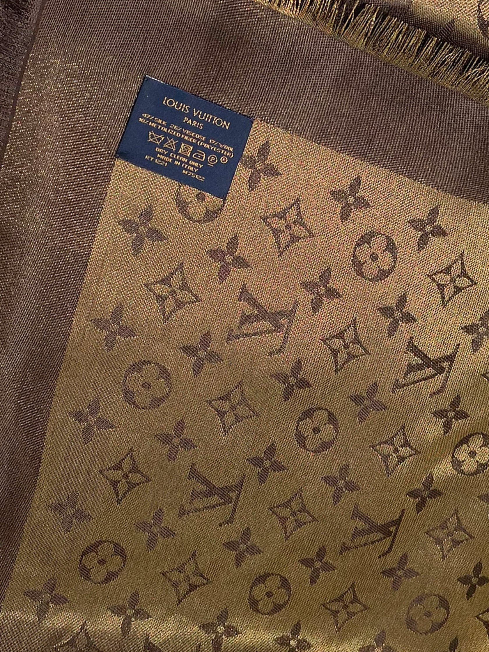 Louis Vuitton Silk Monogram Pattern Shawl