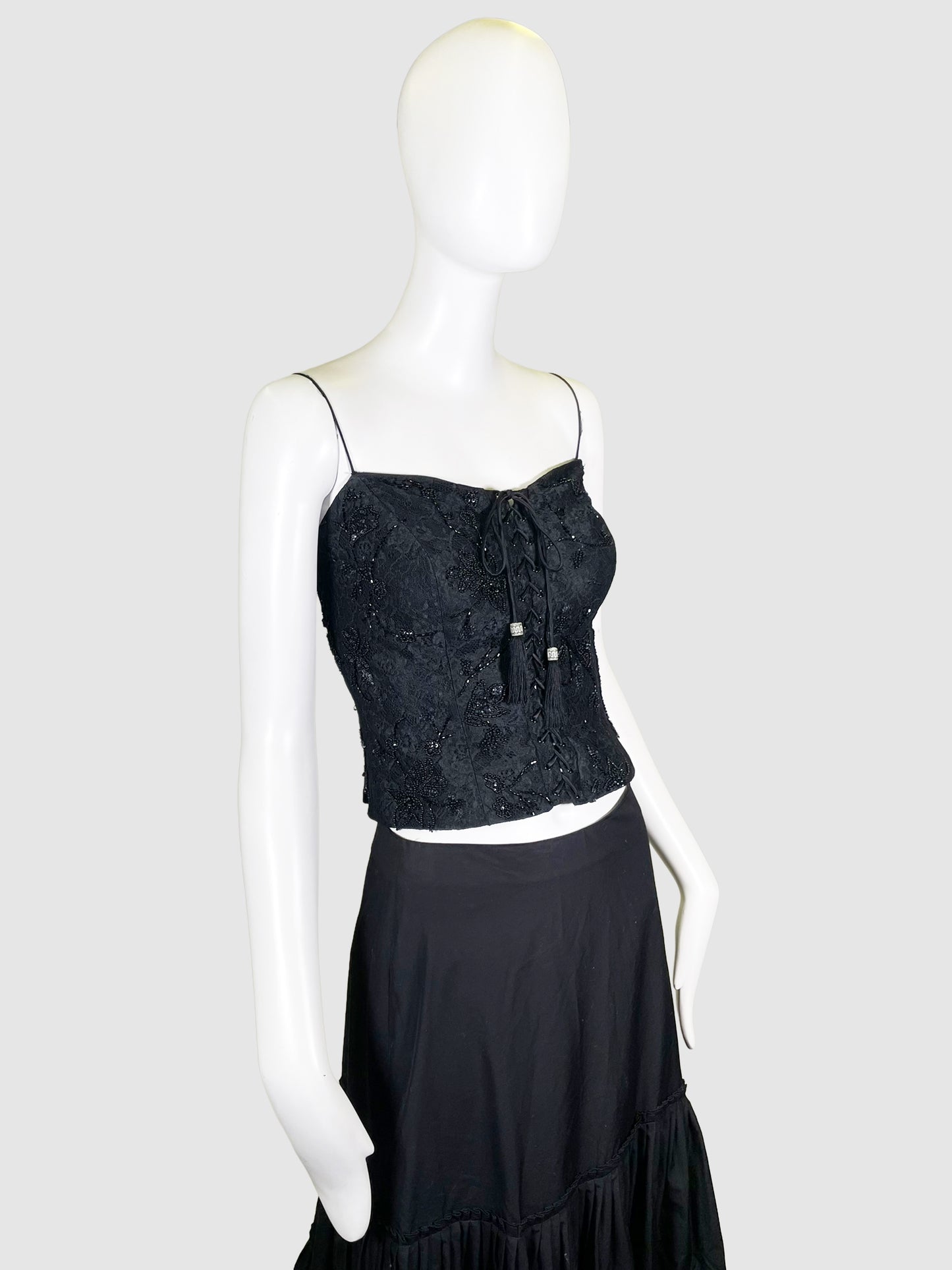 Madeline's Jovani Sequin Embellished Silk Corset Top - Size 8