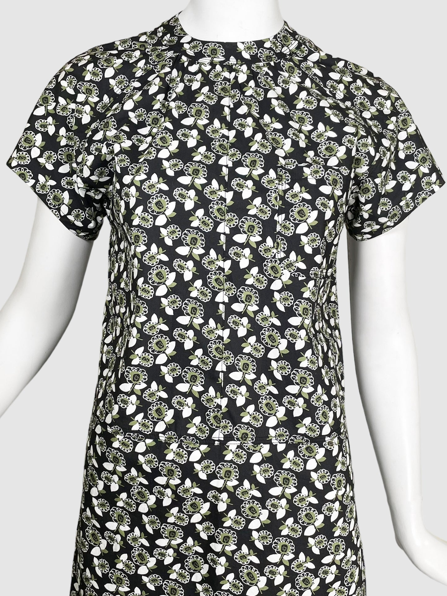 Marni Floral Print Short-Sleeve Dress - Size 38