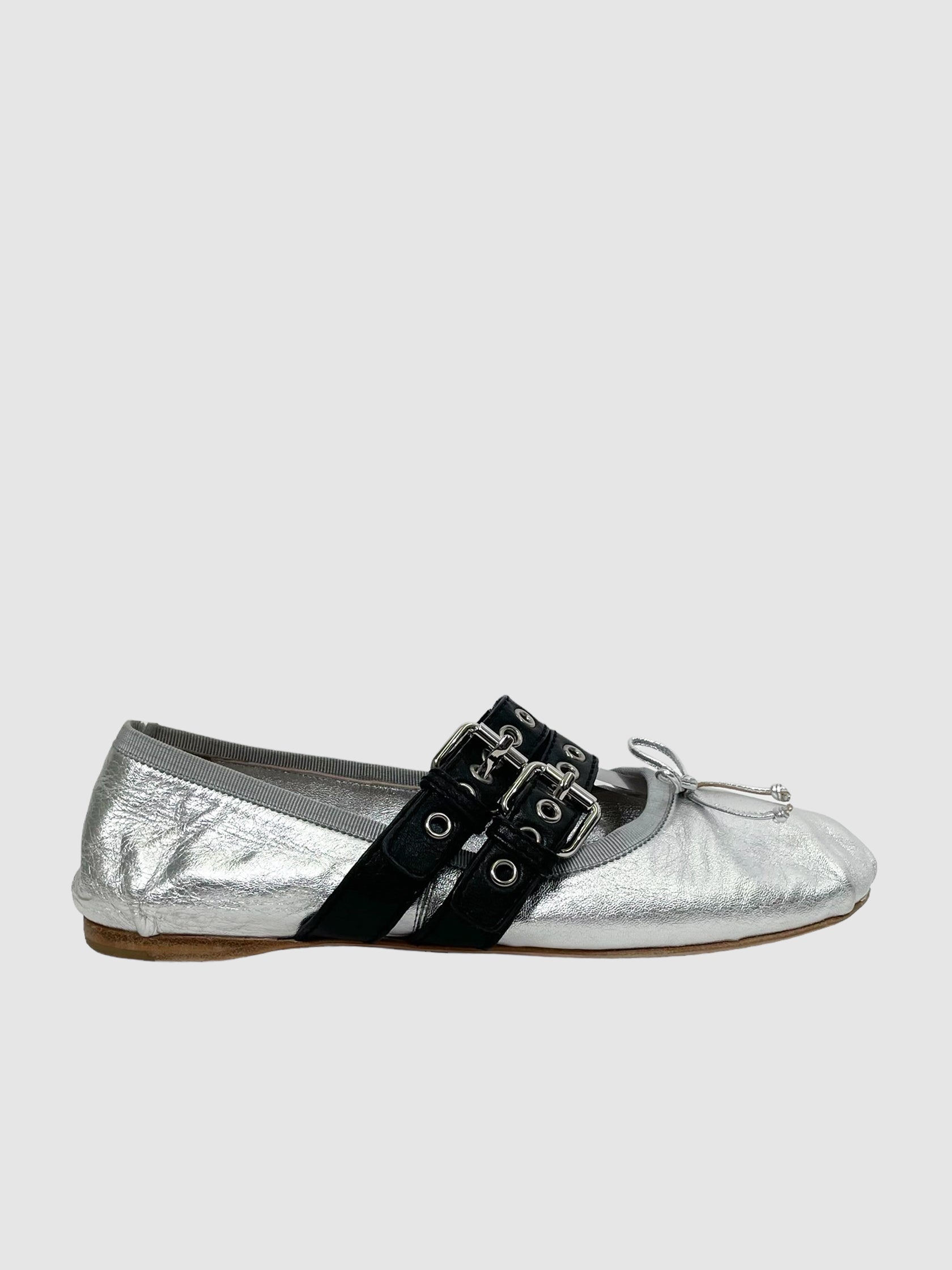 Miu Miu Leather Ballerina Flats - Size 38.5
