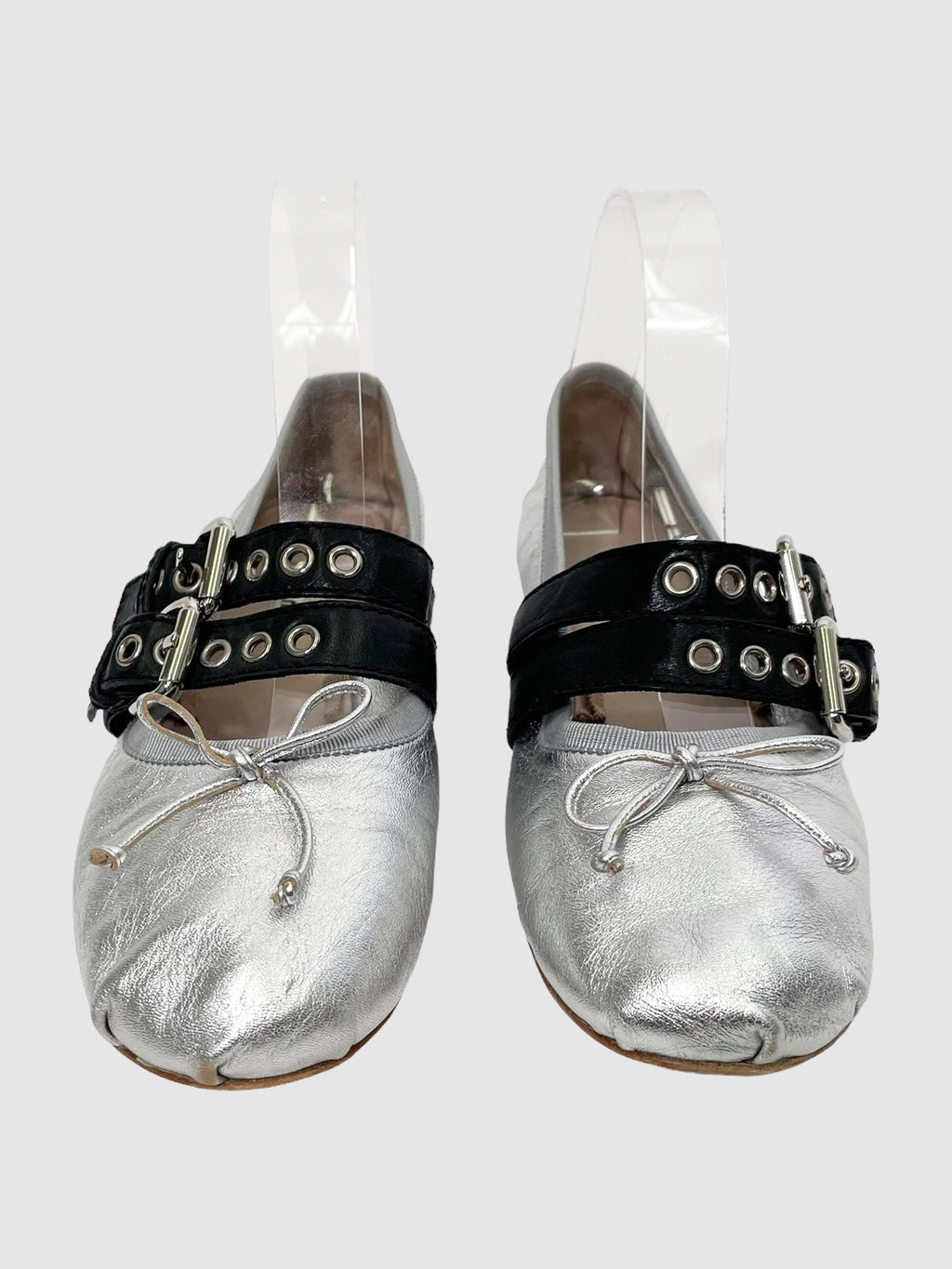Miu Miu Leather Ballerina Flats - Size 38.5