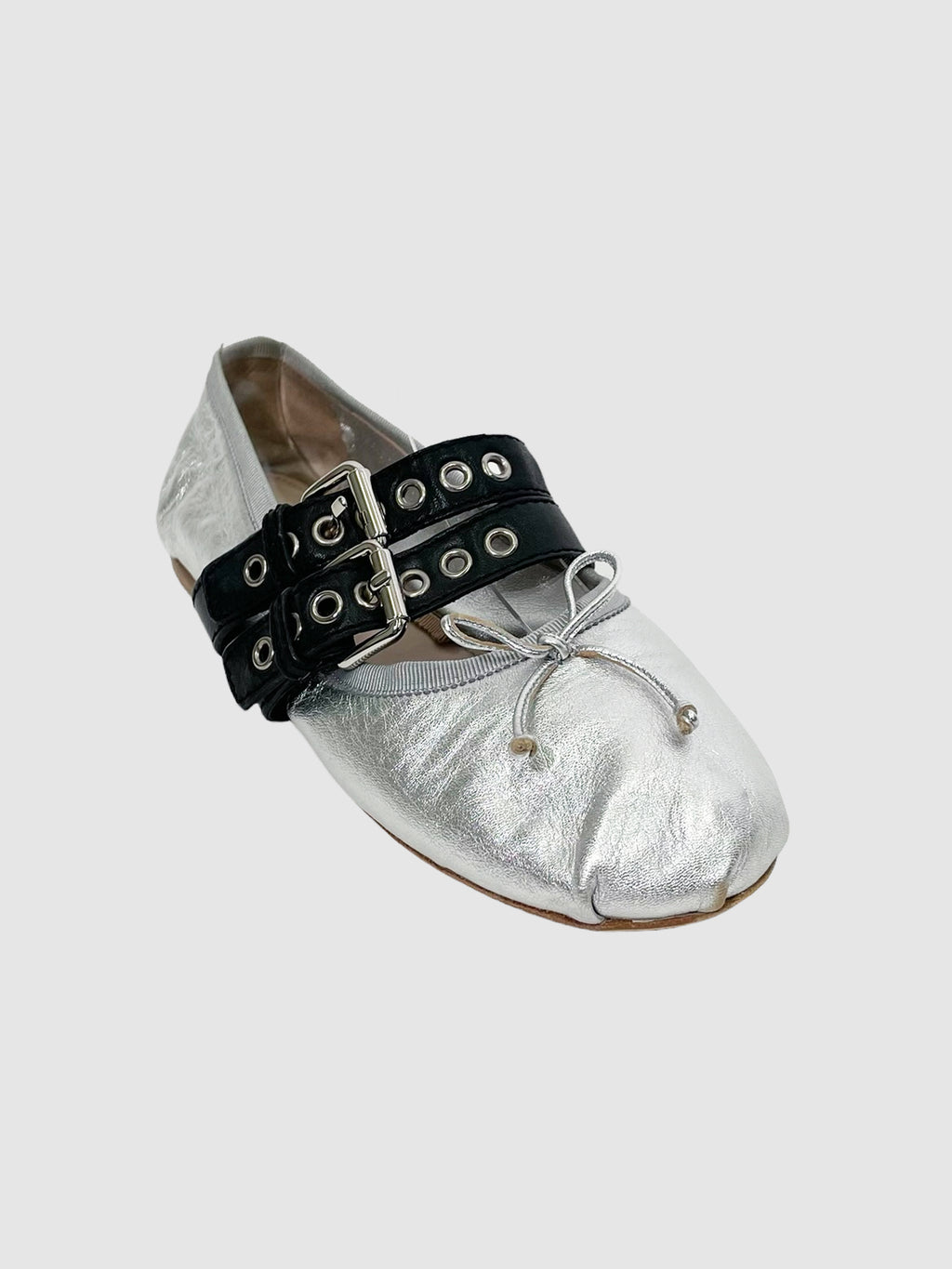 Miu Miu Leather Ballerina Flats - Size 38.5