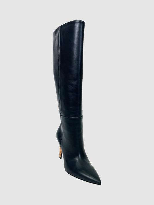 Tall Leather Stiletto Boots - Size 38.5