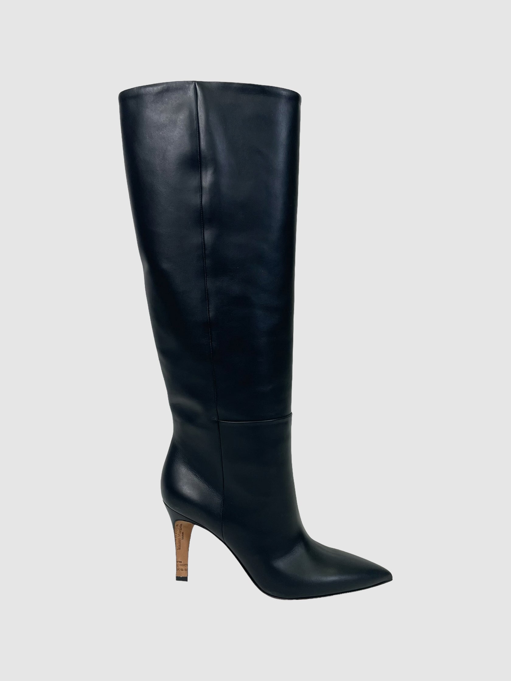 Tall Leather Stiletto Boots - Size 38.5
