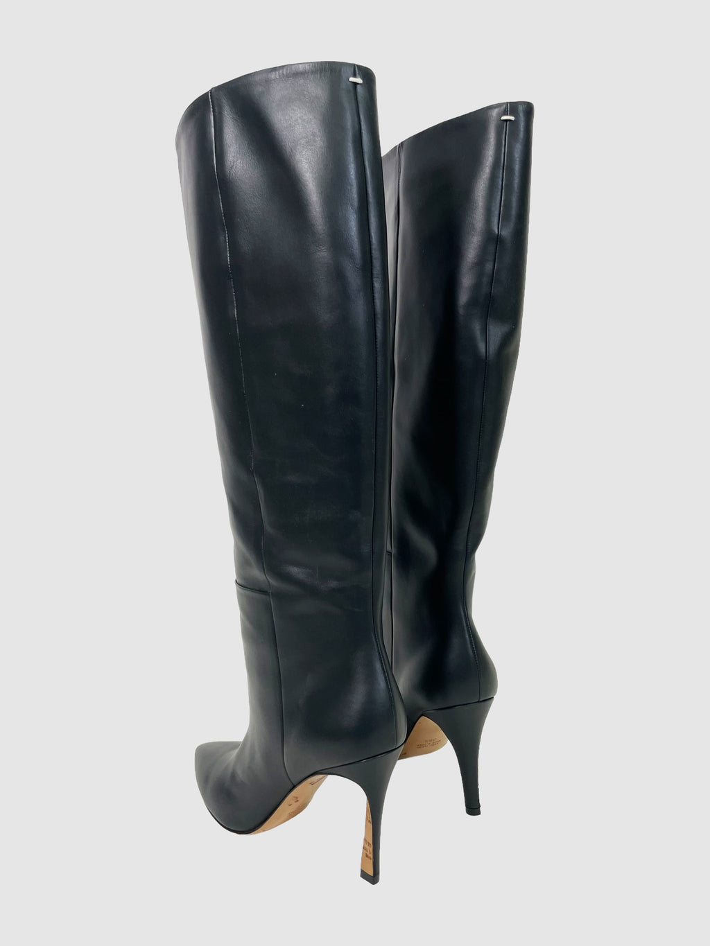Tall Leather Stiletto Boots - Size 38.5