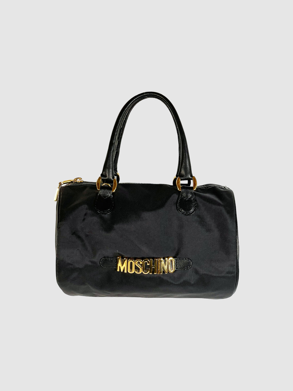 Moschino Leather-Trimmed Nylon Handle Bag