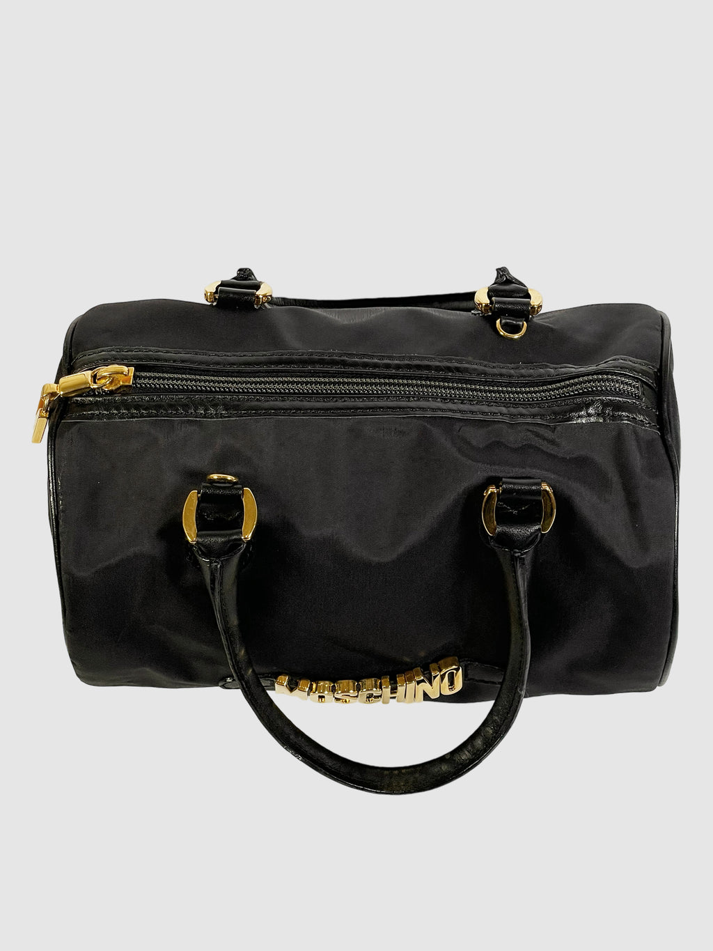 Moschino Leather-Trimmed Nylon Handle Bag