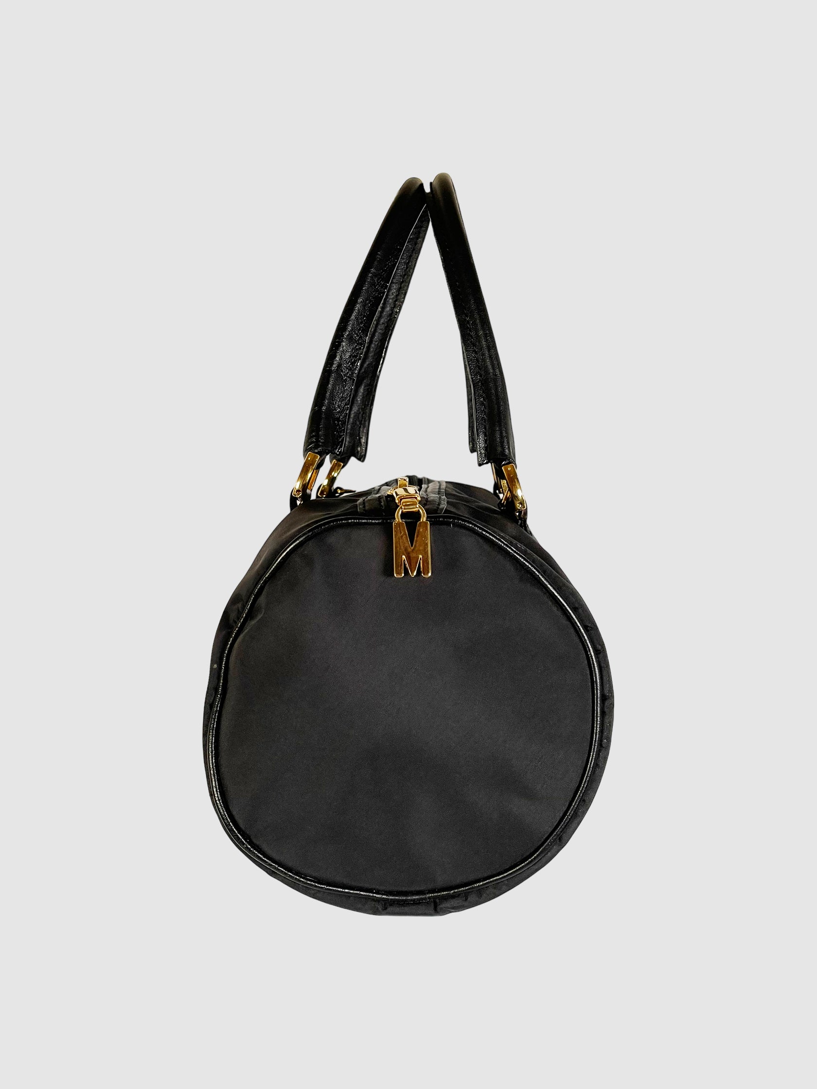 Moschino Leather-Trimmed Nylon Handle Bag