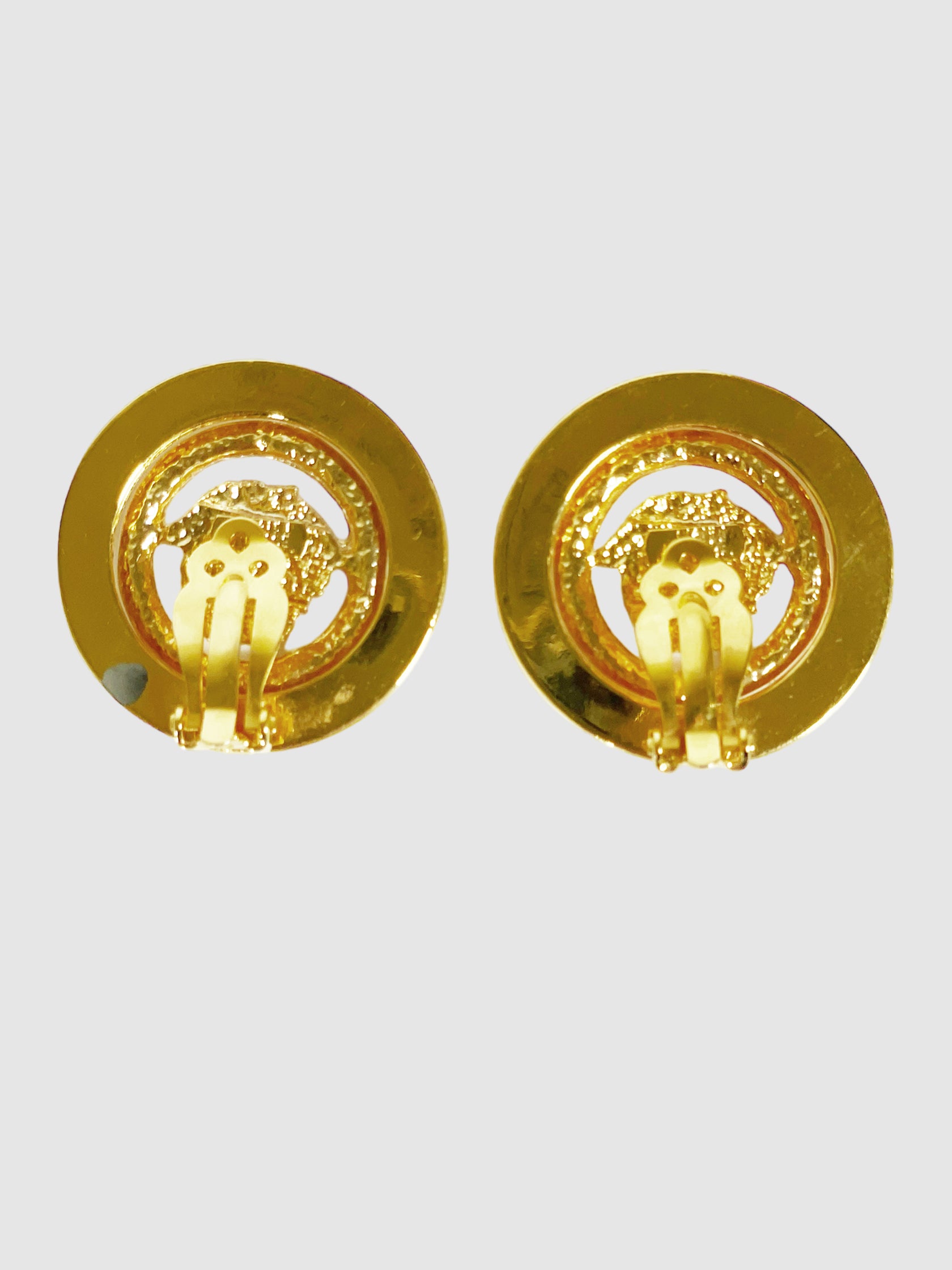 Medusa Circular Clip-On Earrings