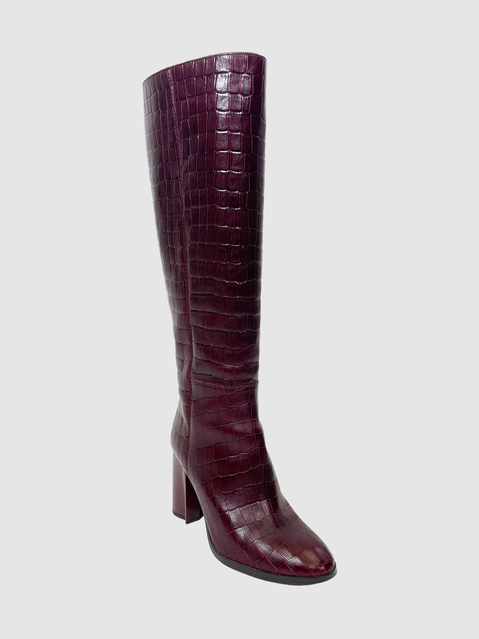 Tall Reptile Print Boots - Size 6.5