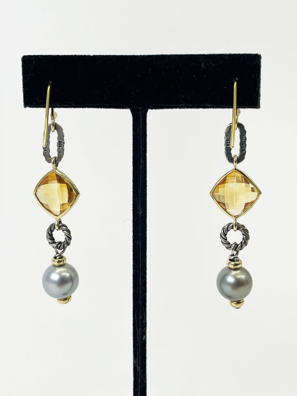 David Yurman Citrine & Tahitian Pearl Earrings - Second Nature Boutique