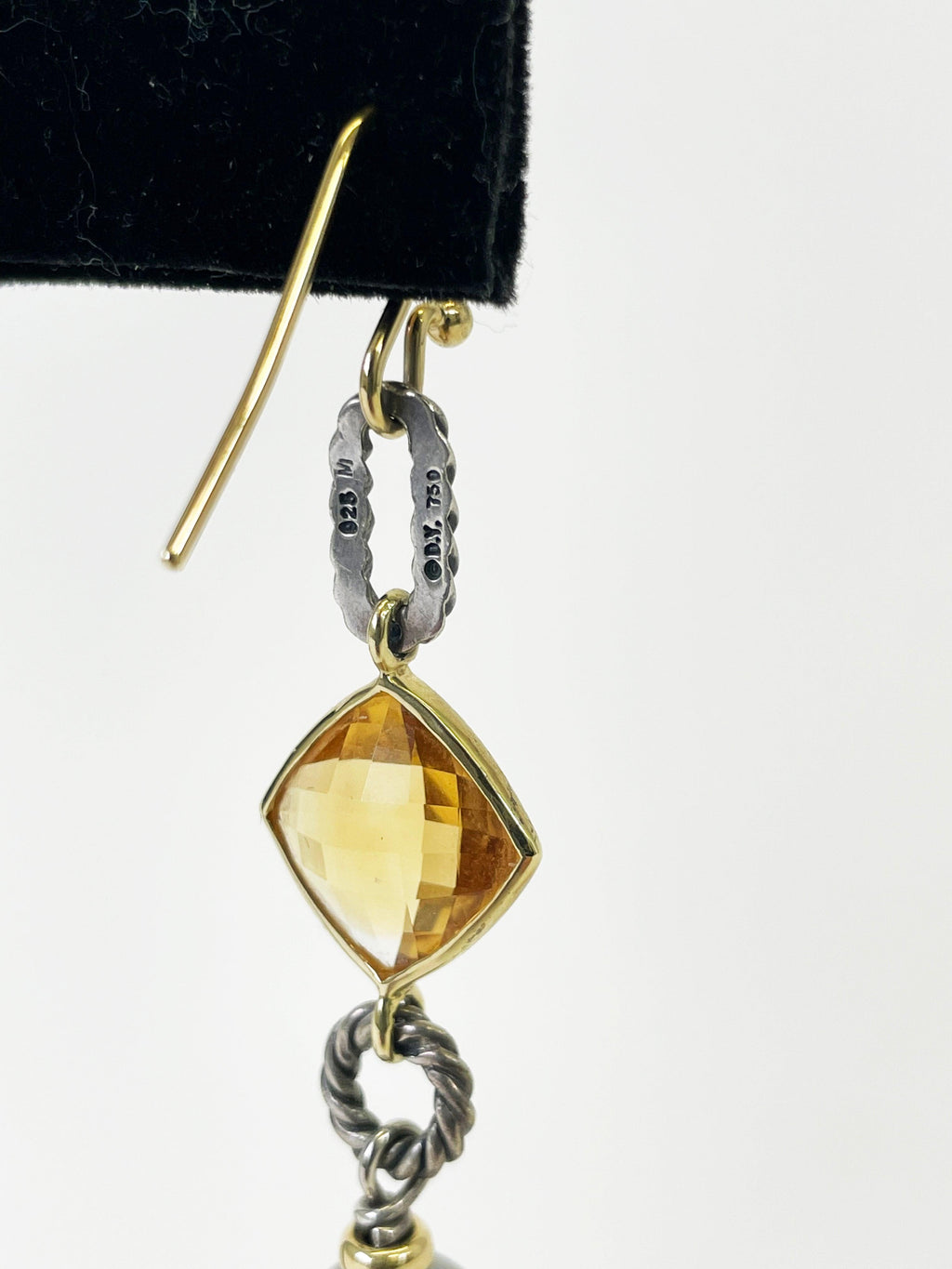 David Yurman Citrine & Tahitian Pearl Earrings - Second Nature Boutique