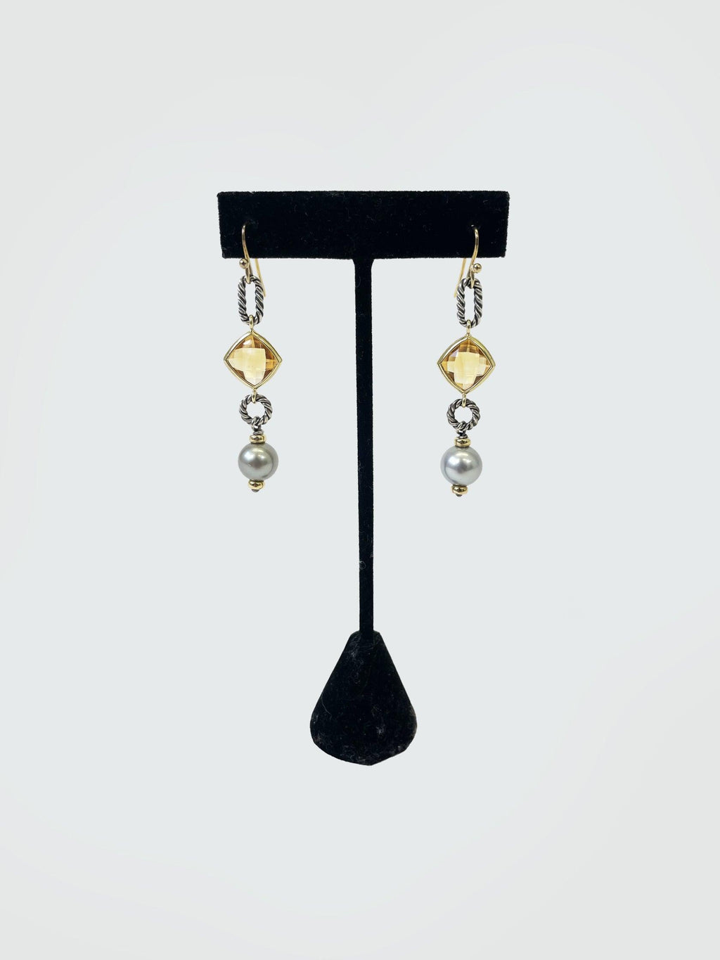 David Yurman Citrine & Tahitian Pearl Earrings - Second Nature Boutique