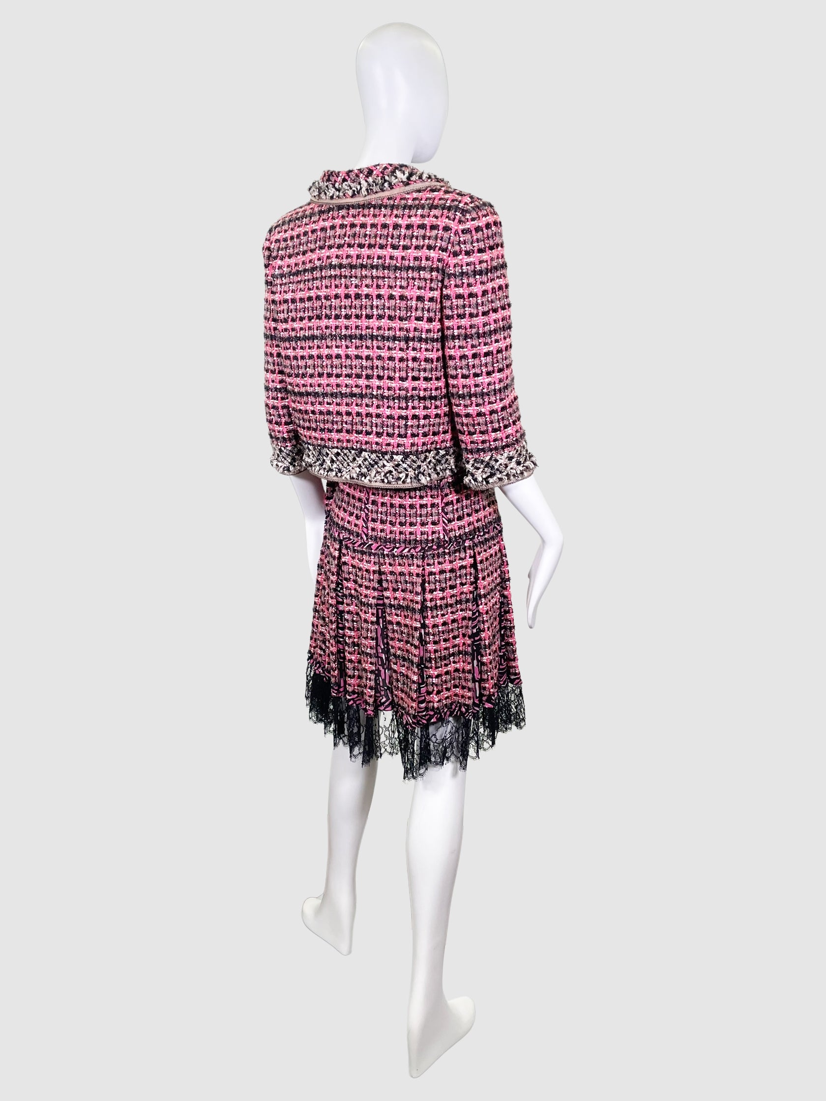 Tweed Jacket and Skirt 2-Piece Set - Size 10